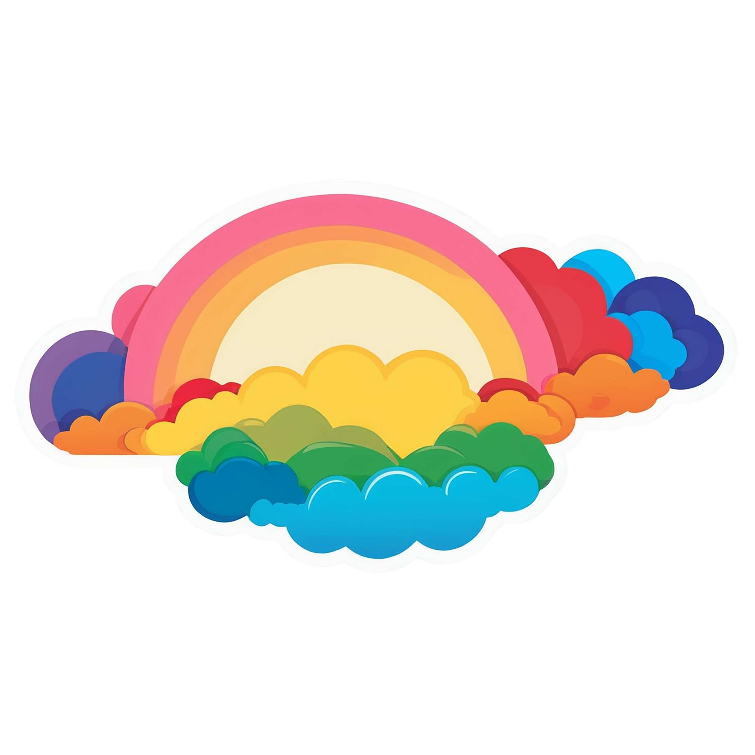 Rainbow cute sticker isolated on transparent background #21507