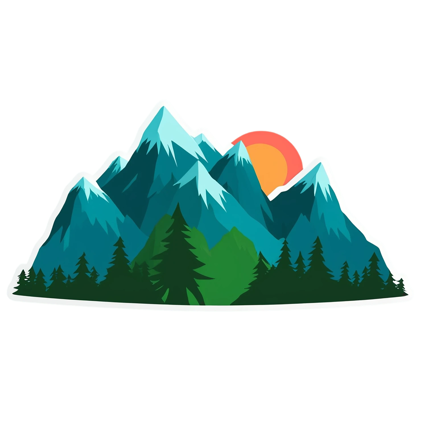 Mountain cute sticker isolated on transparent background #20278