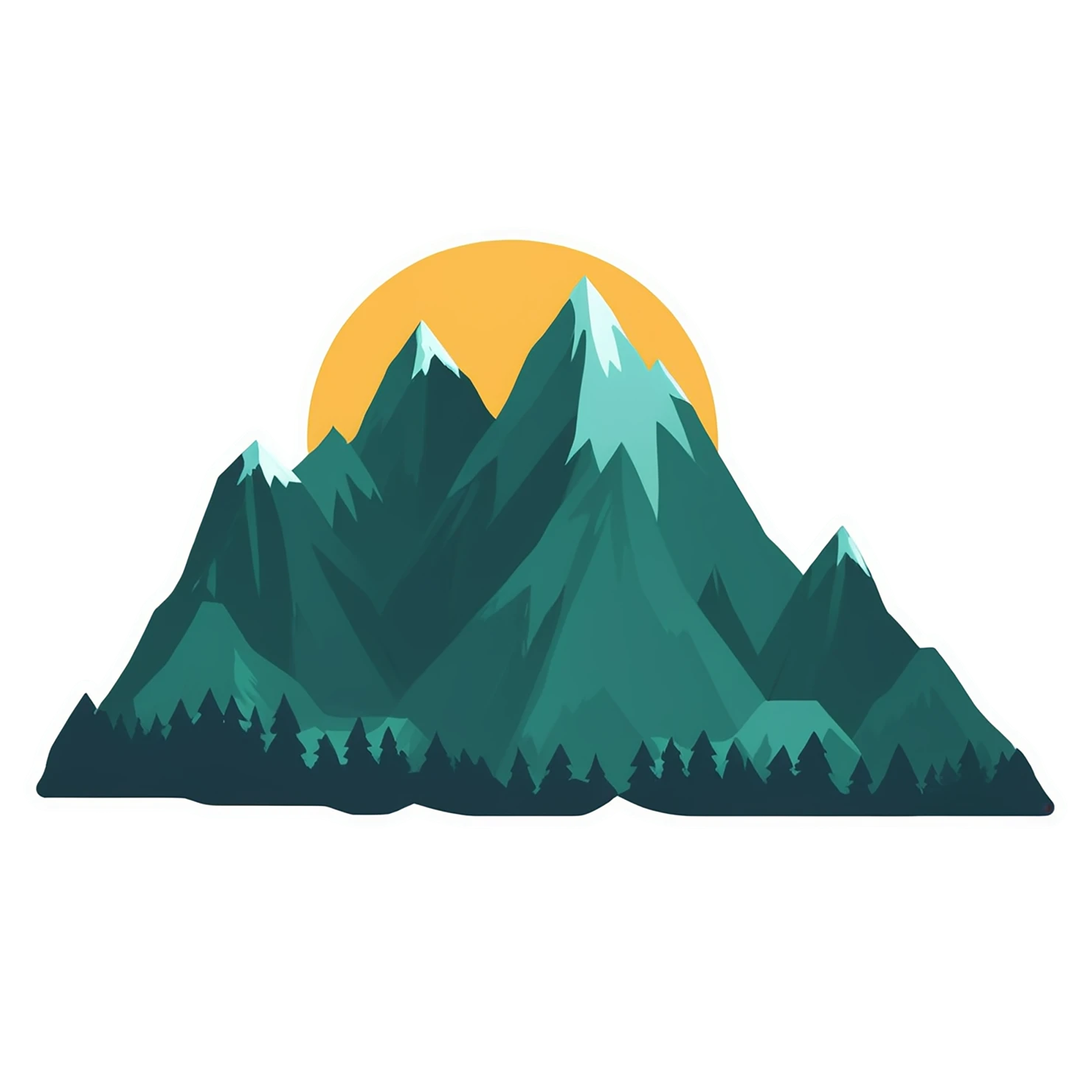Mountain cute sticker isolated on transparent background #20280
