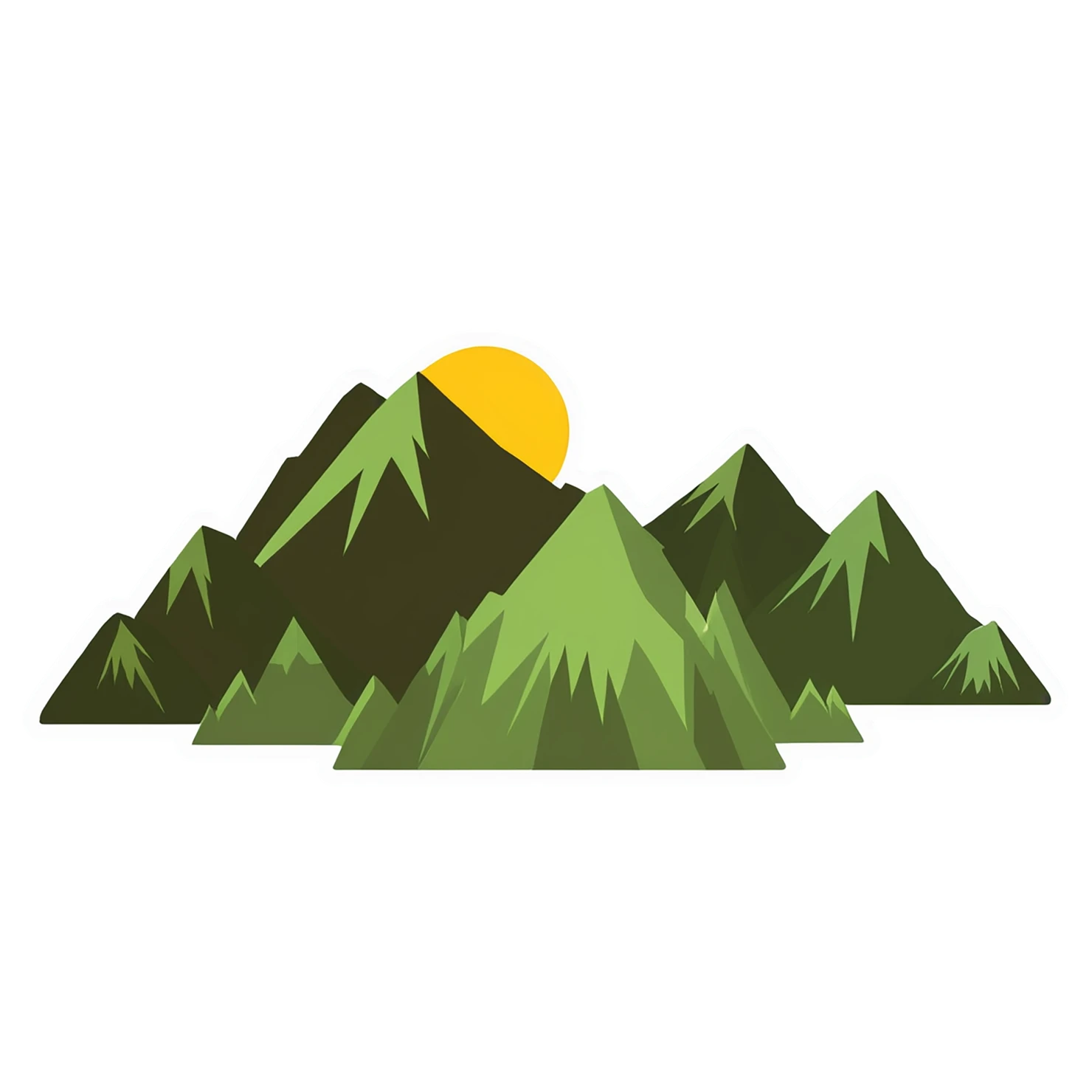 Mountain cute sticker isolated on transparent background #20283