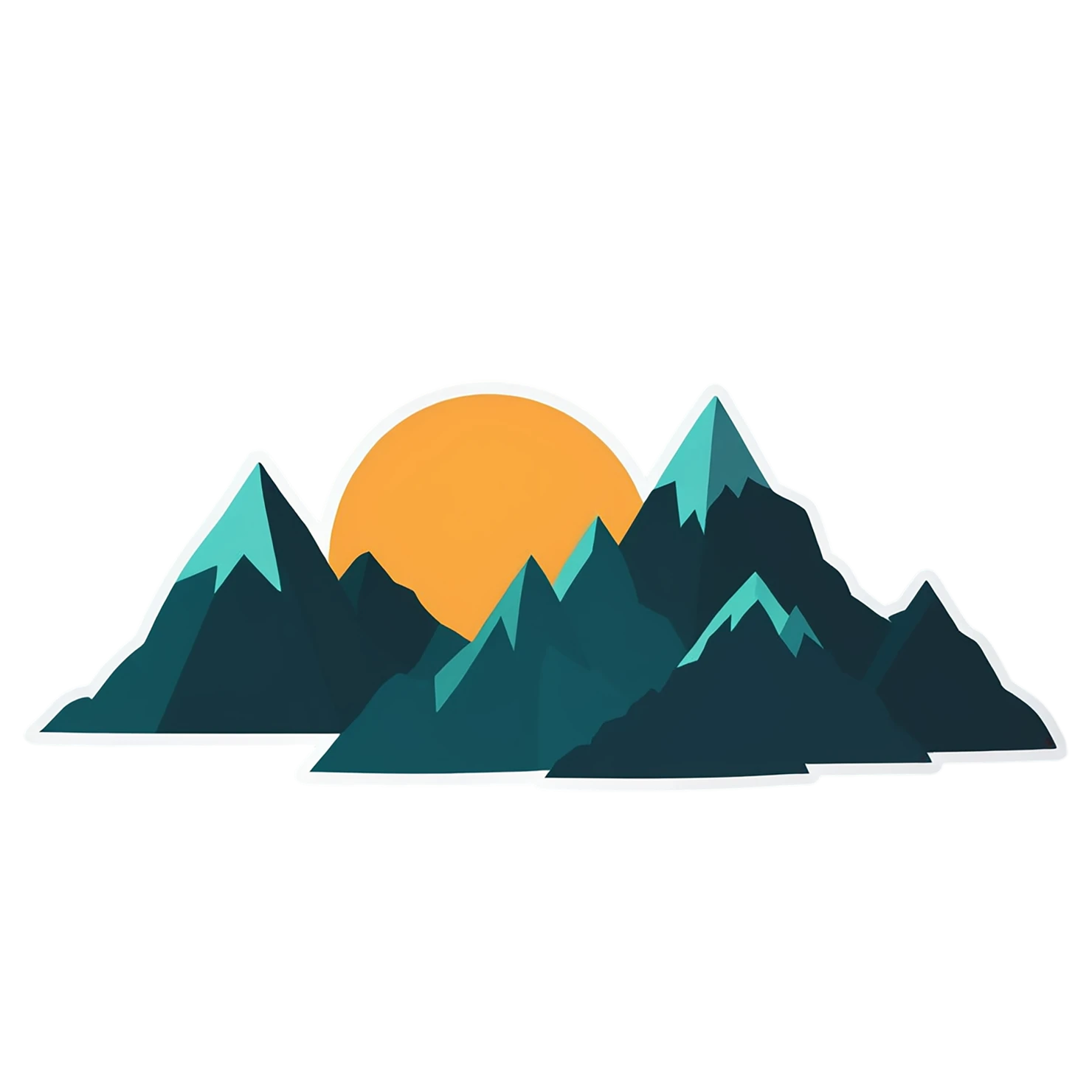 Mountain cute sticker isolated on transparent background #20284