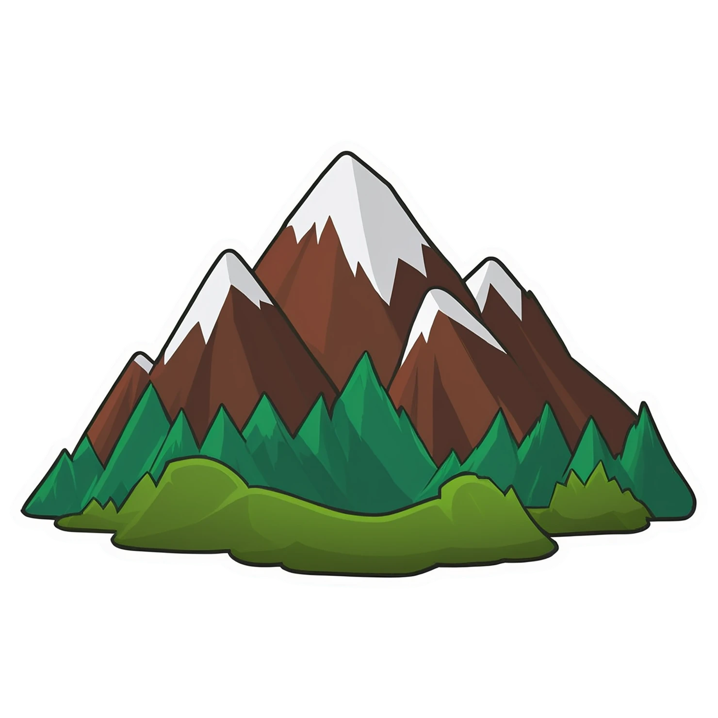 Mountain cute sticker isolated on transparent background #20289