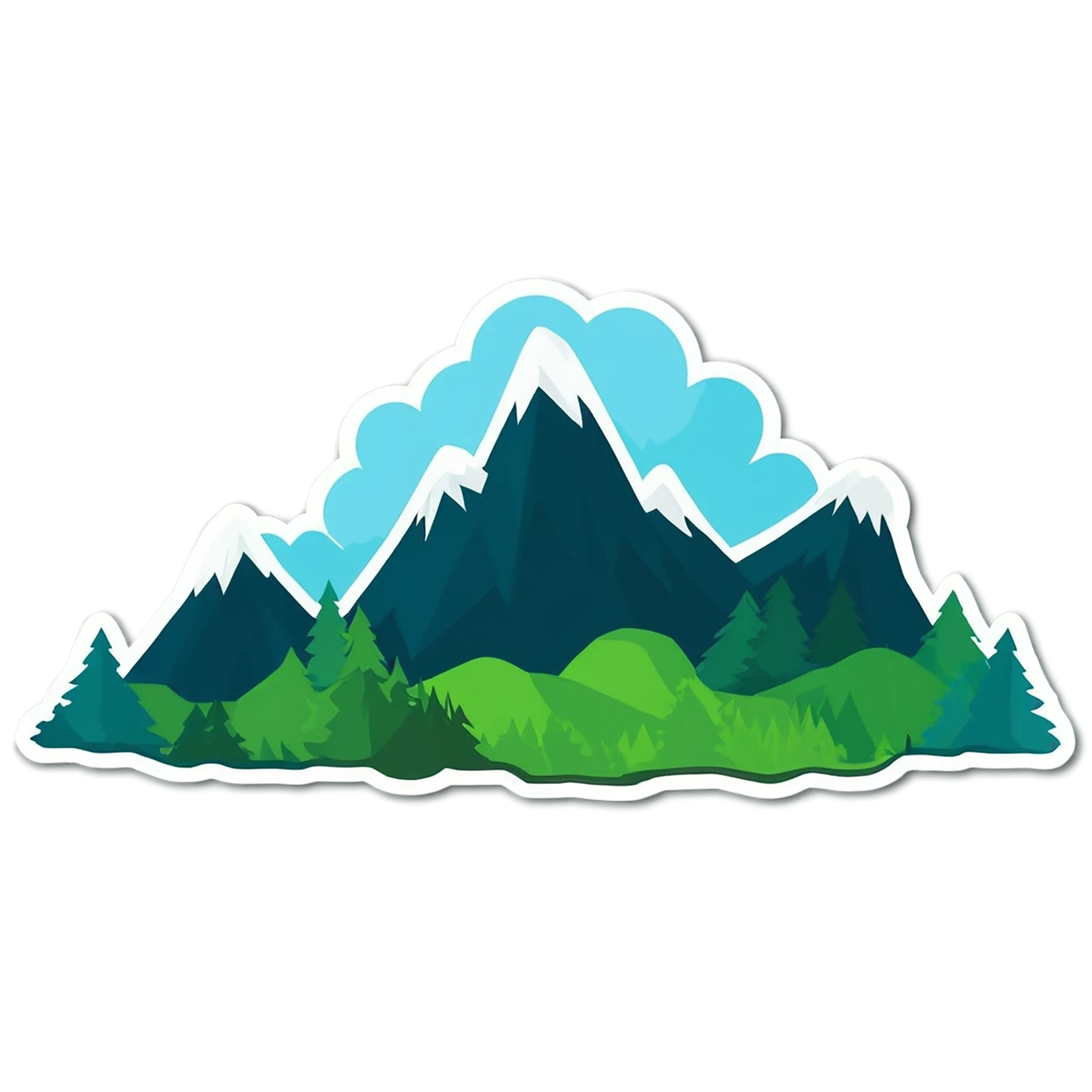 Mountain cute sticker isolated on transparent background #20294