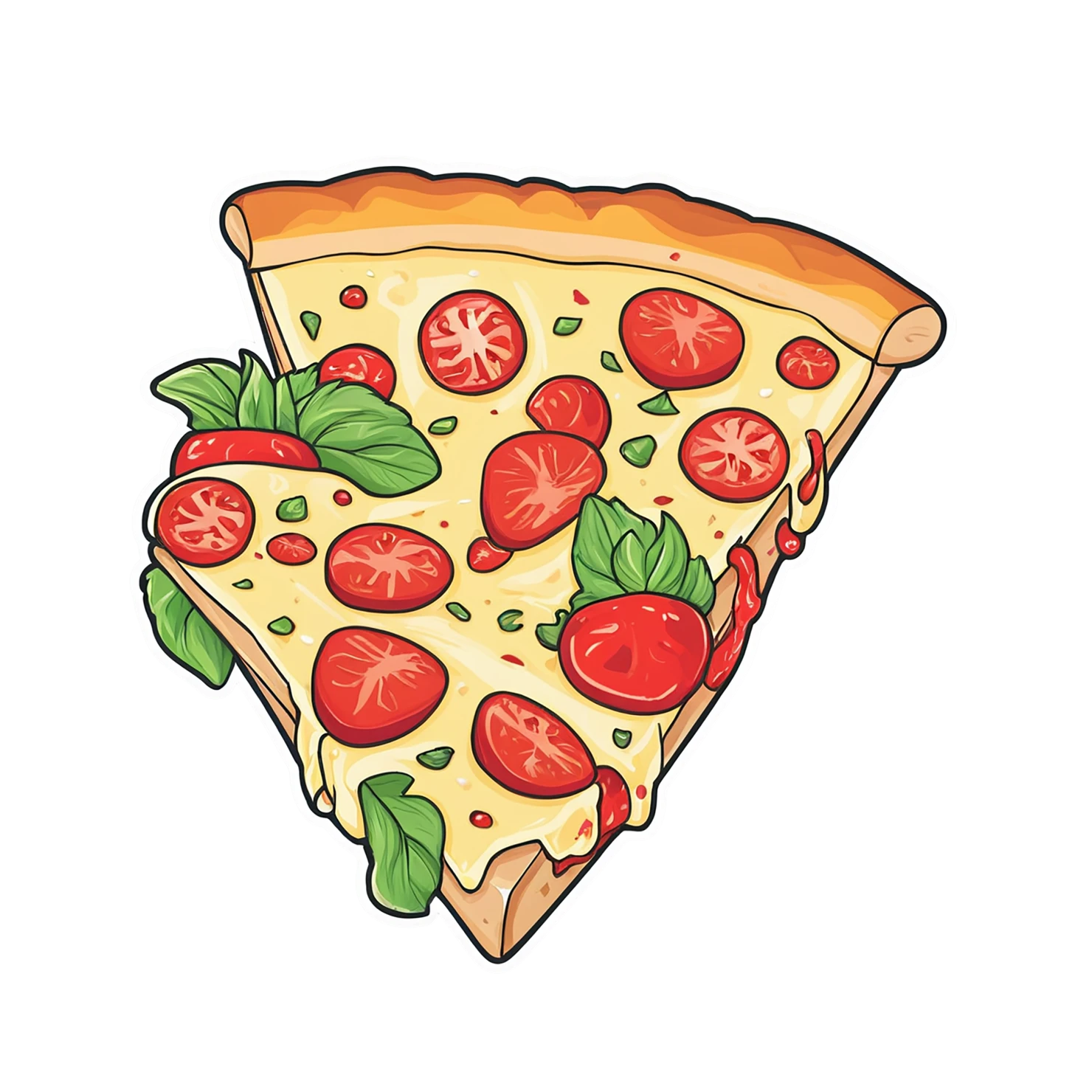 Pizza cute sticker isolated on transparent background #20299