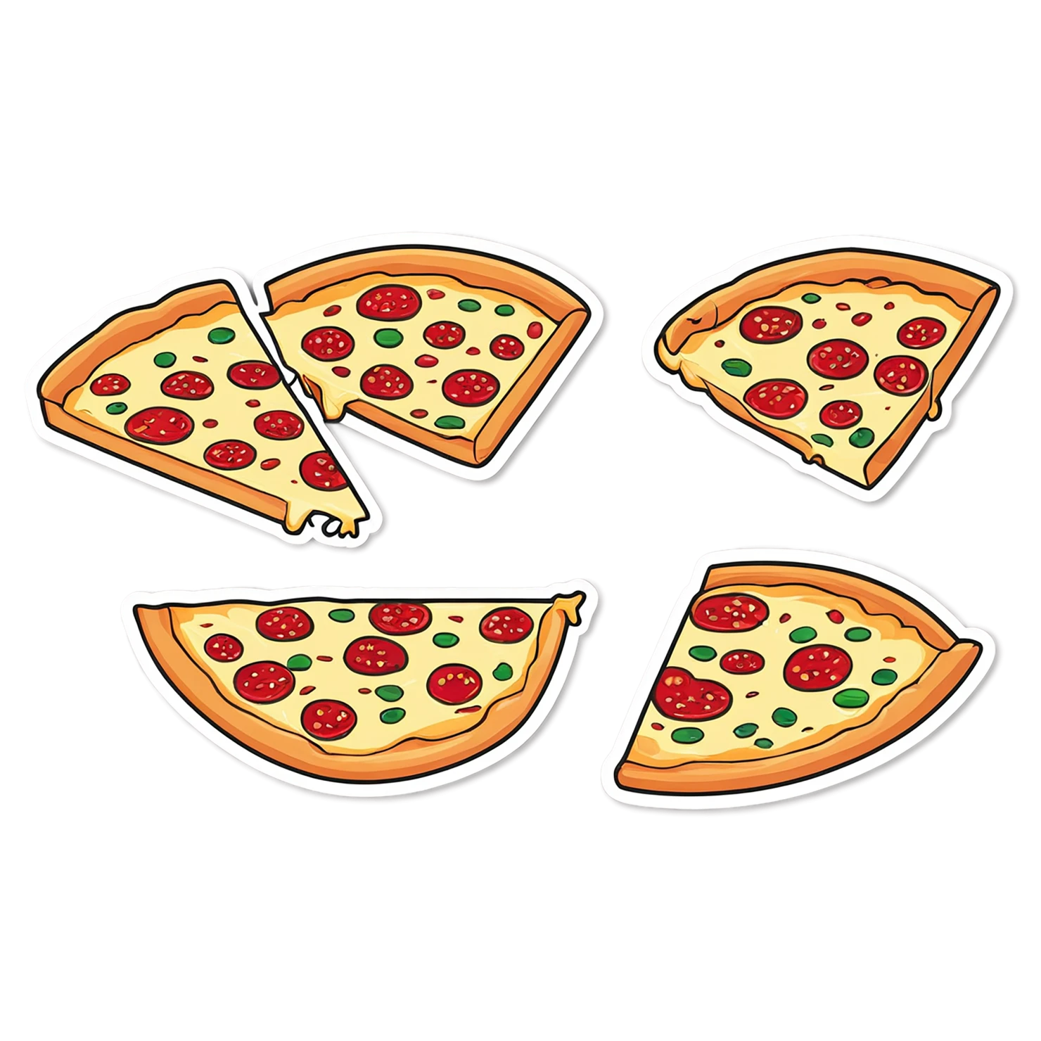 Pizza cute sticker isolated on transparent background #20300