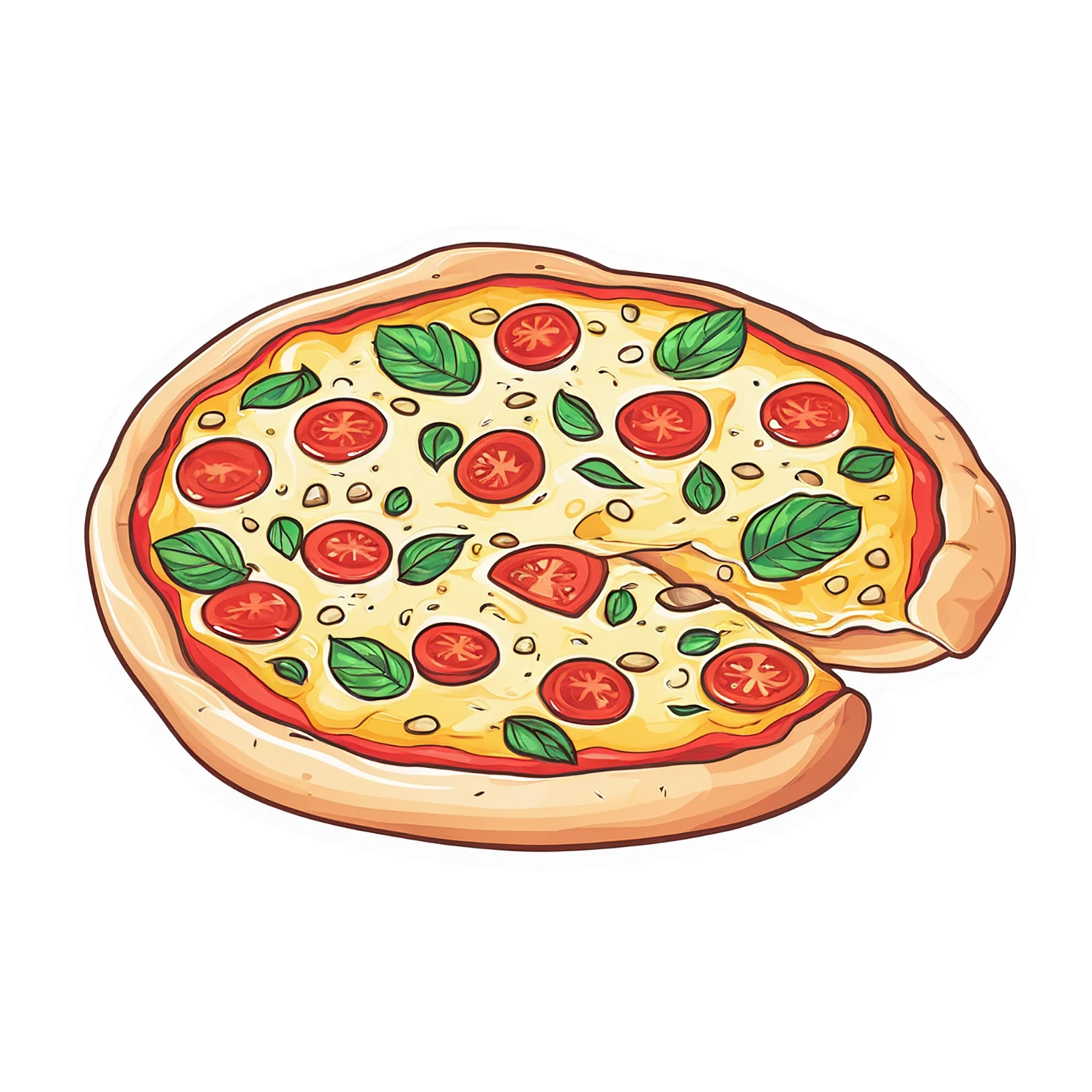 Pizza cute sticker isolated on transparent background #20301