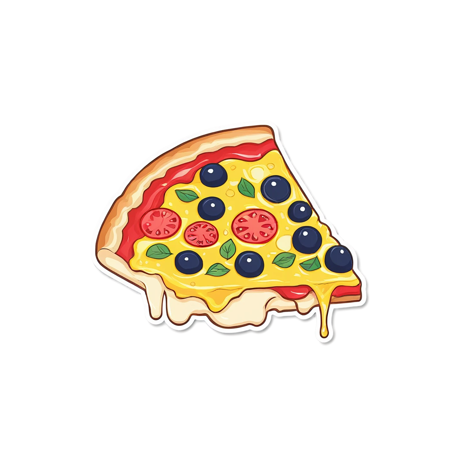 Pizza cute sticker isolated on transparent background #20303