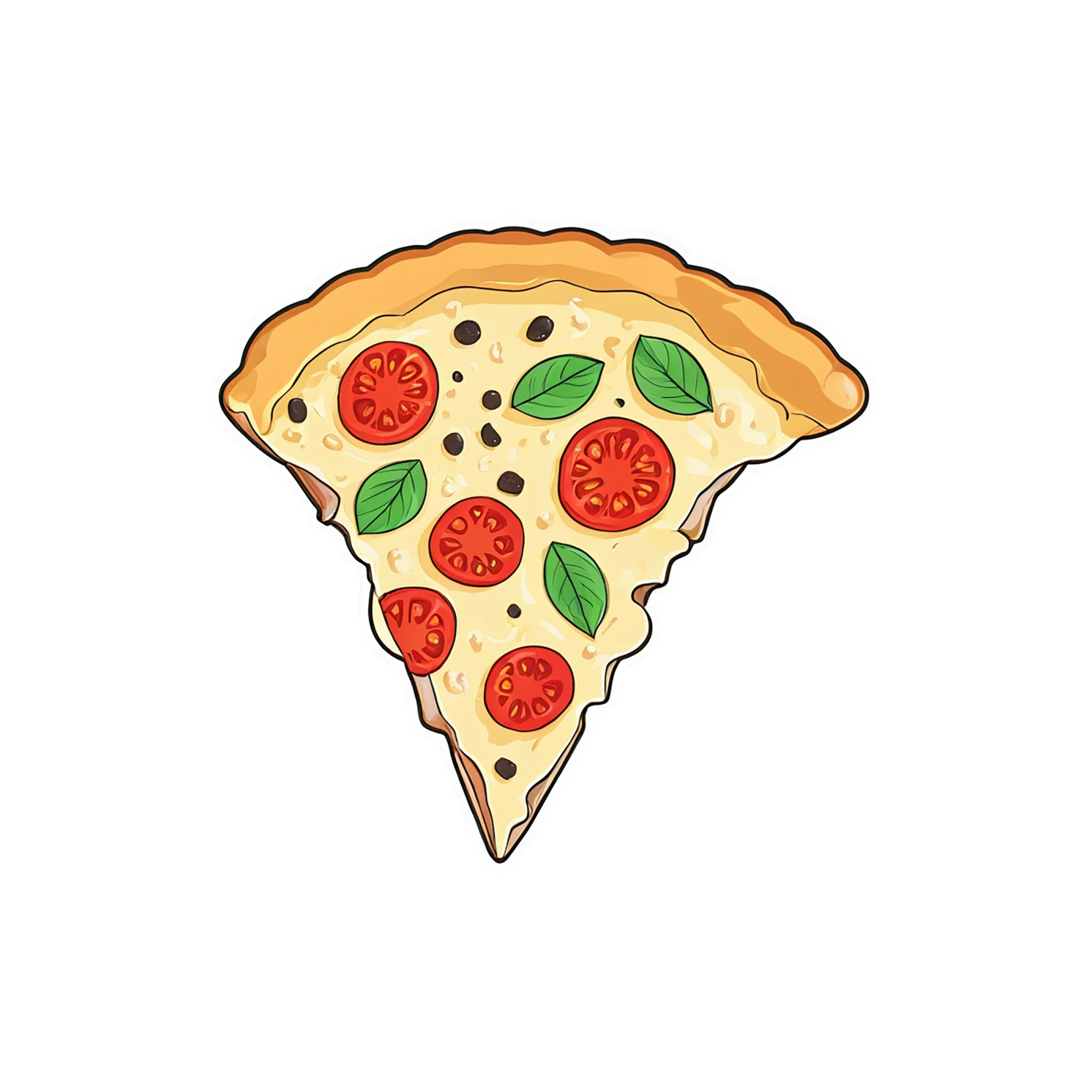 Pizza cute sticker isolated on transparent background #20304