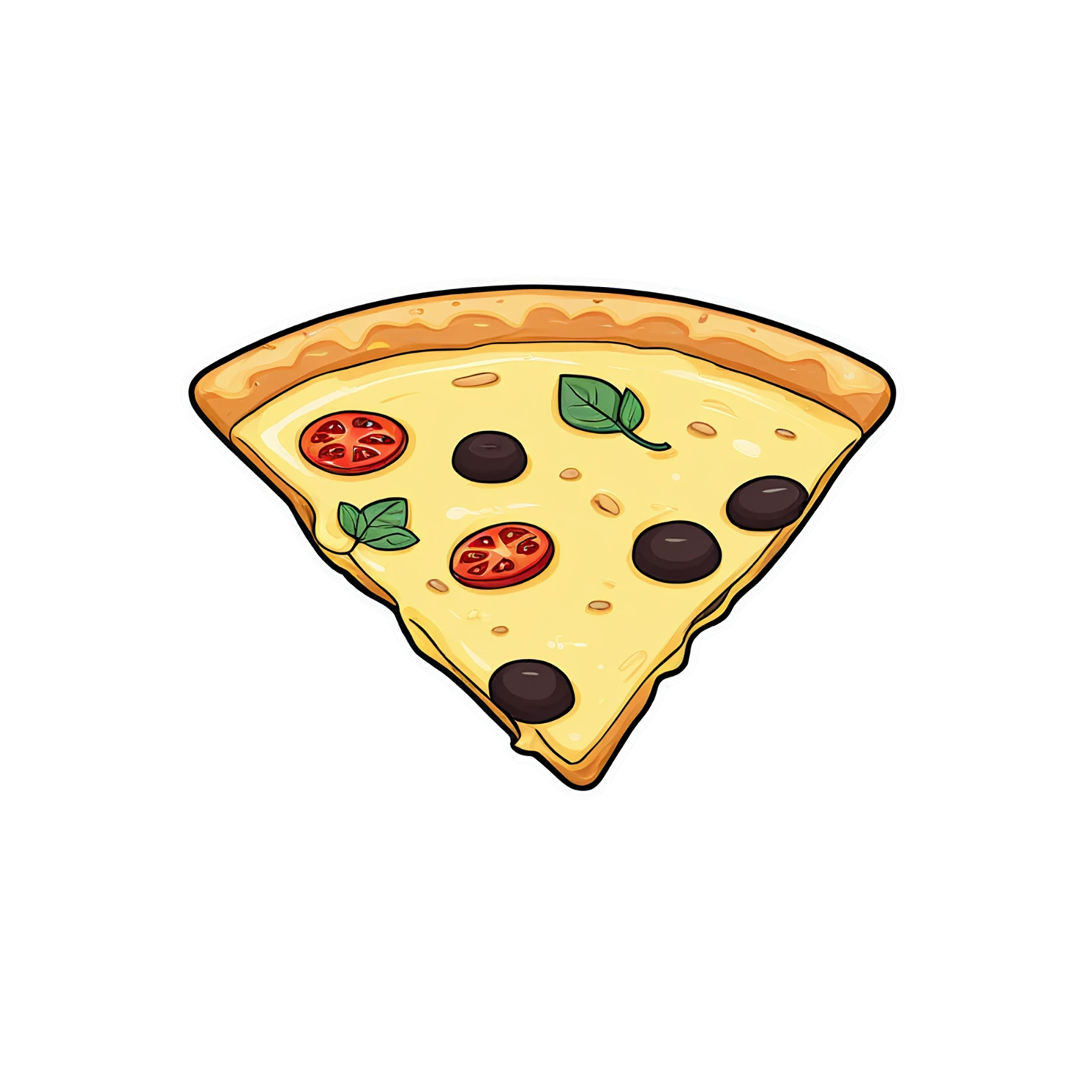 Pizza cute sticker isolated on transparent background #20305