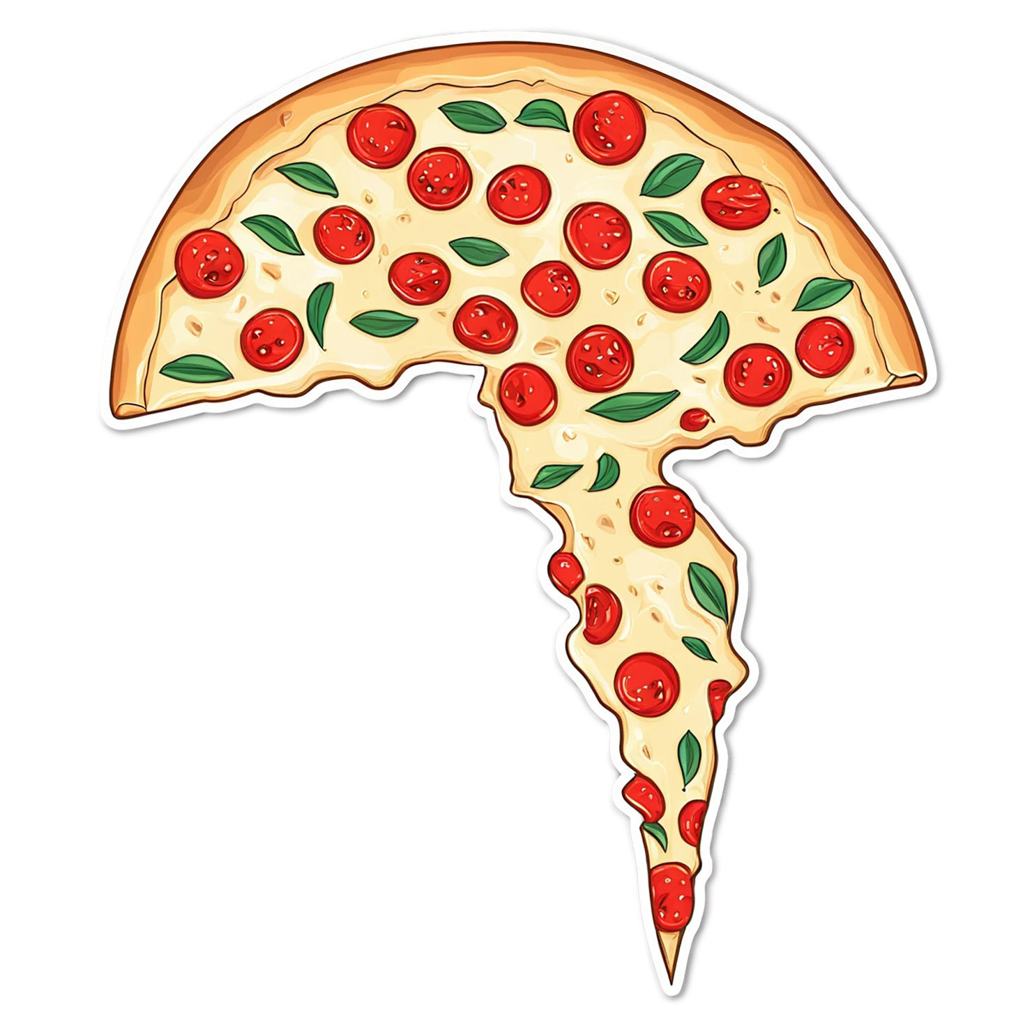 Pizza cute sticker isolated on transparent background #20308