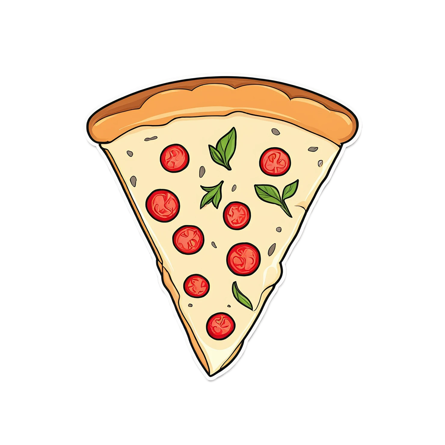 Pizza cute sticker isolated on transparent background #20309
