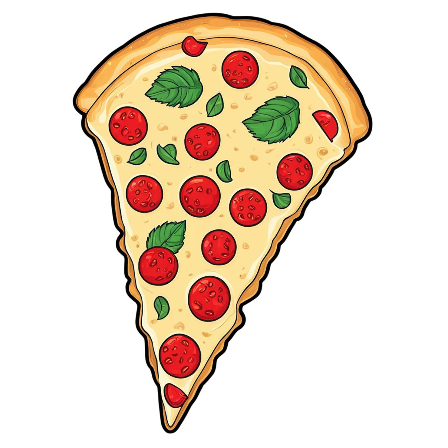 Pizza cute sticker isolated on transparent background #20310
