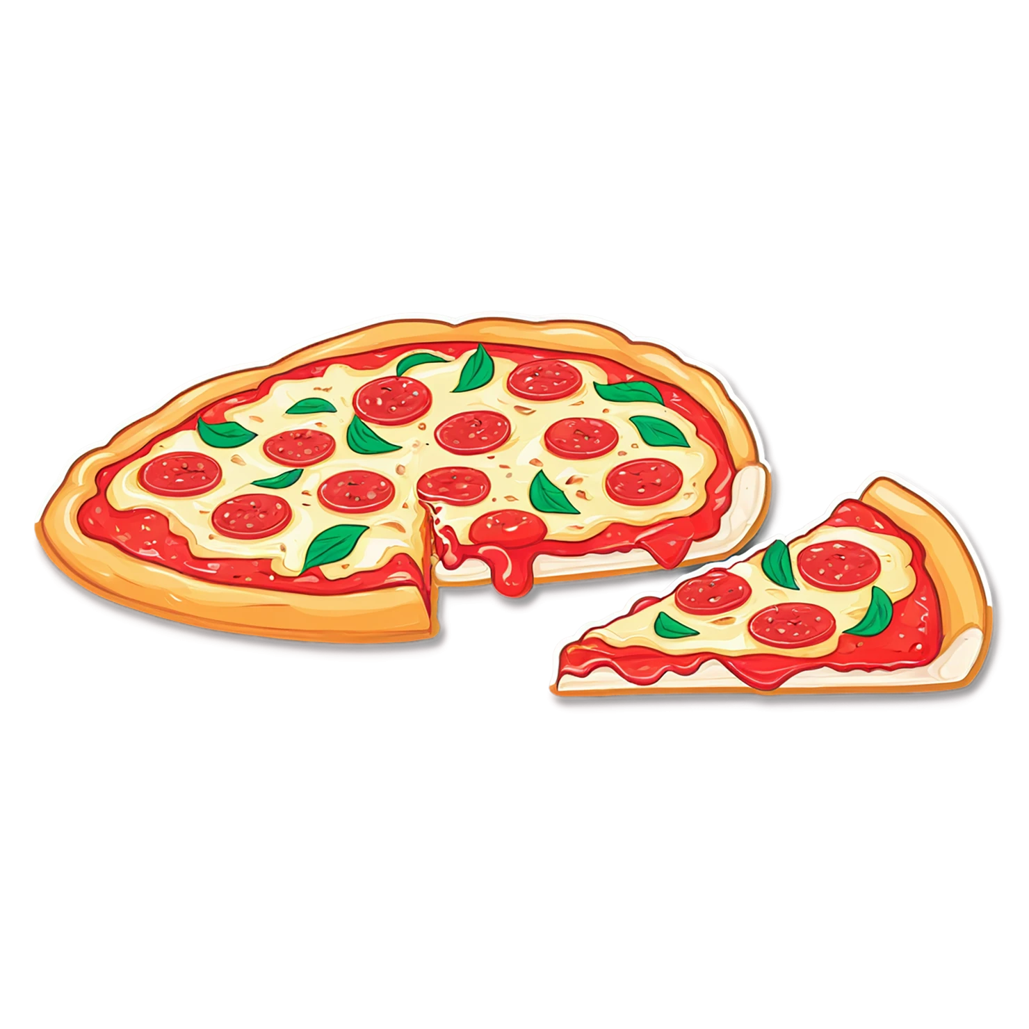 Pizza cute sticker isolated on transparent background #20311