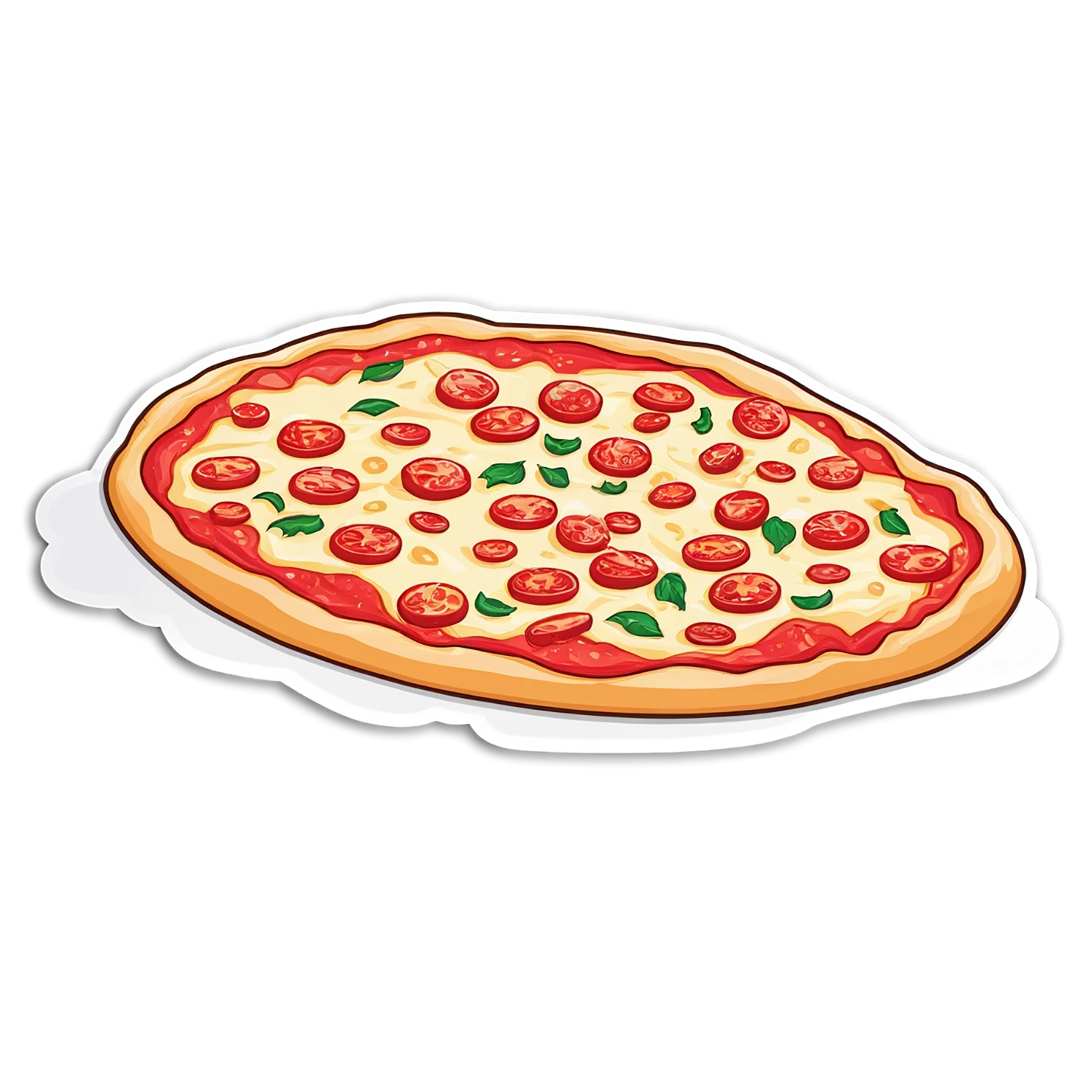 Pizza cute sticker isolated on transparent background #20312