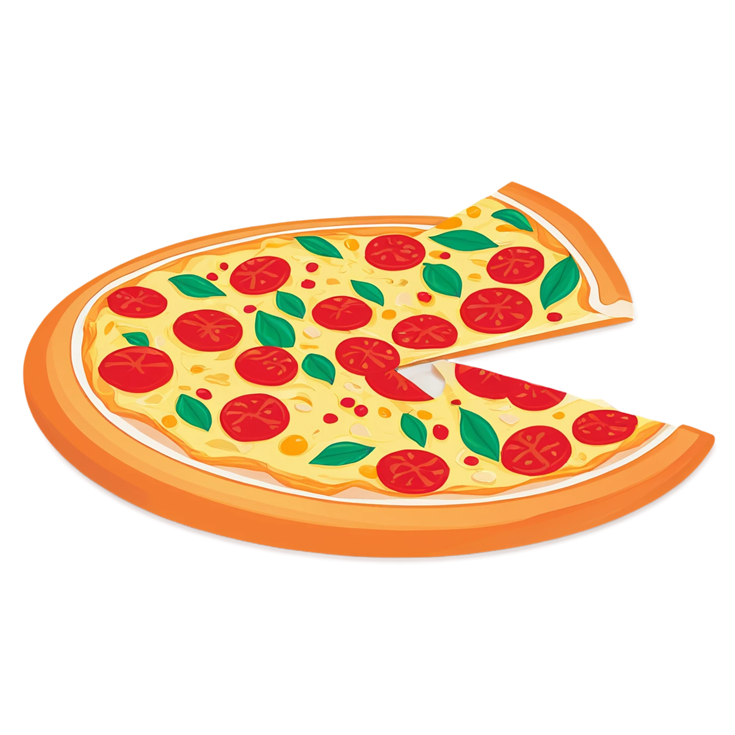 Pizza cute sticker isolated on transparent background #20313
