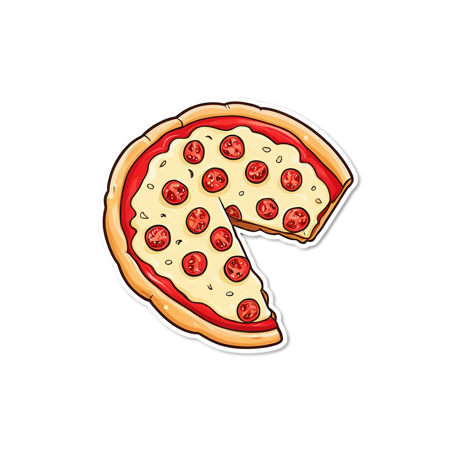 Pizza cute sticker isolated on transparent background #20314