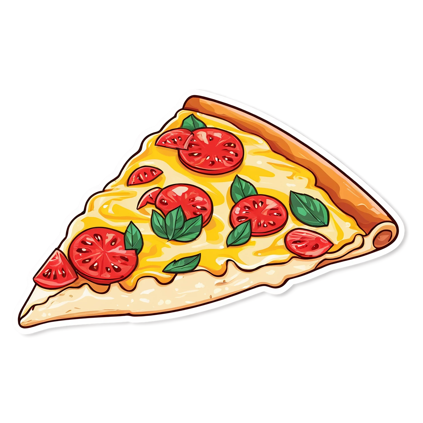 Pizza cute sticker isolated on transparent background #20315