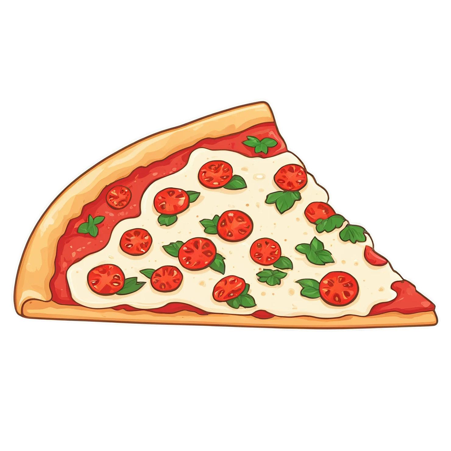 Pizza cute sticker isolated on transparent background #20316