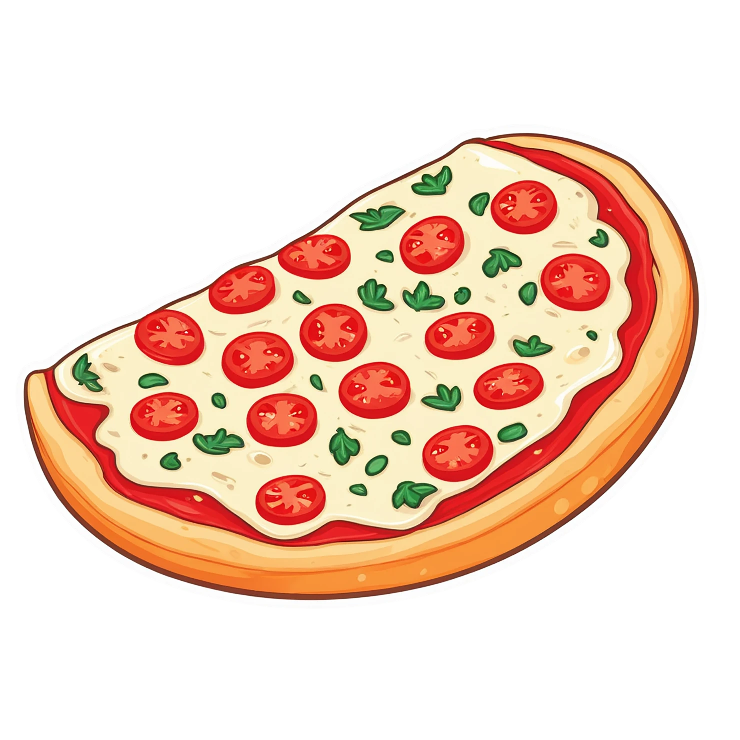 Pizza cute sticker isolated on transparent background #20318