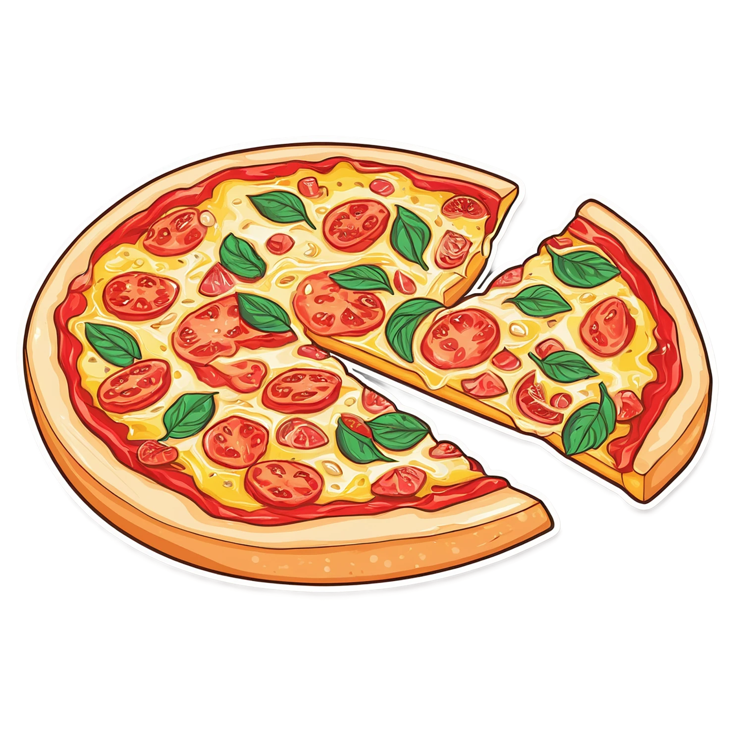 Pizza cute sticker isolated on transparent background #20319