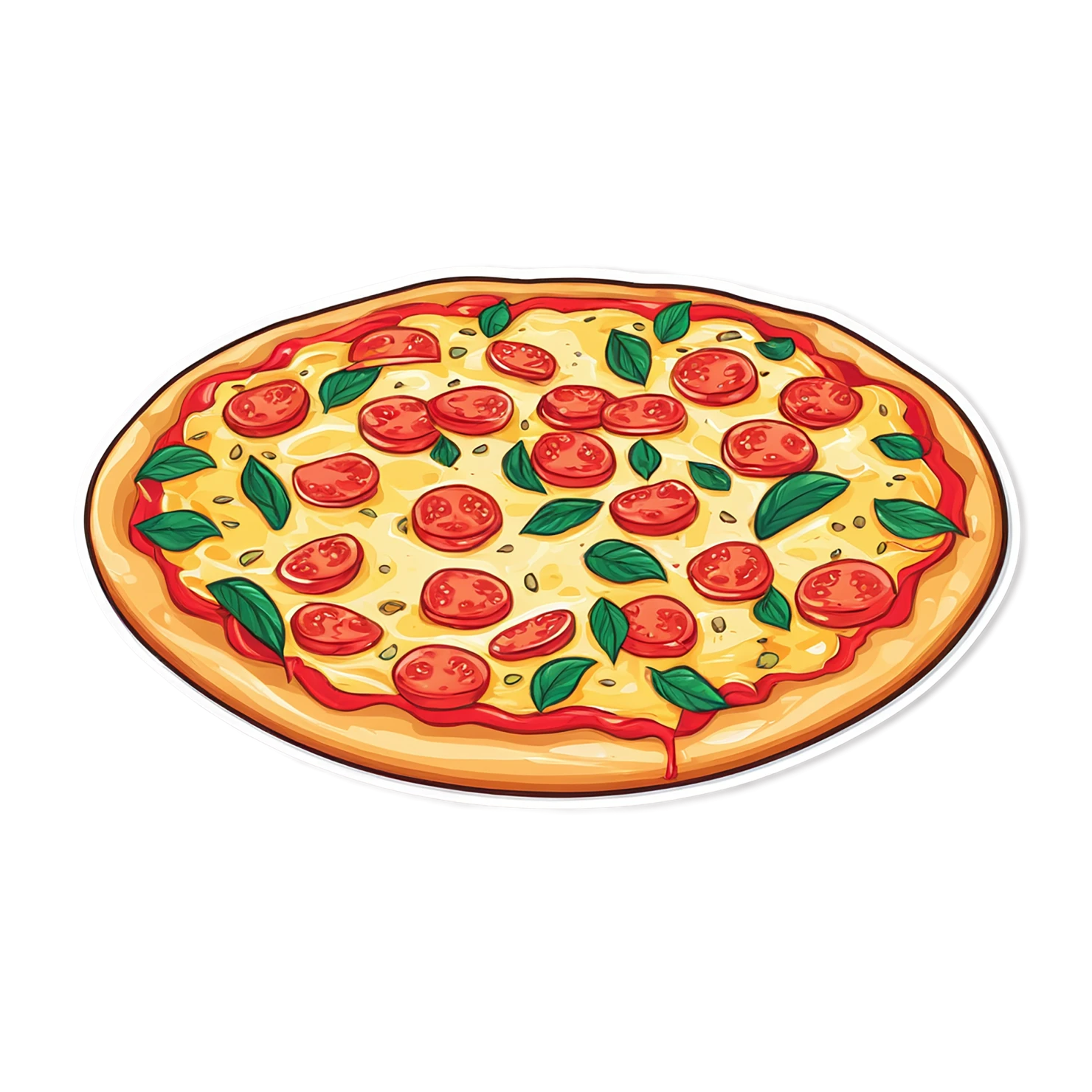 Pizza cute sticker isolated on transparent background #20320