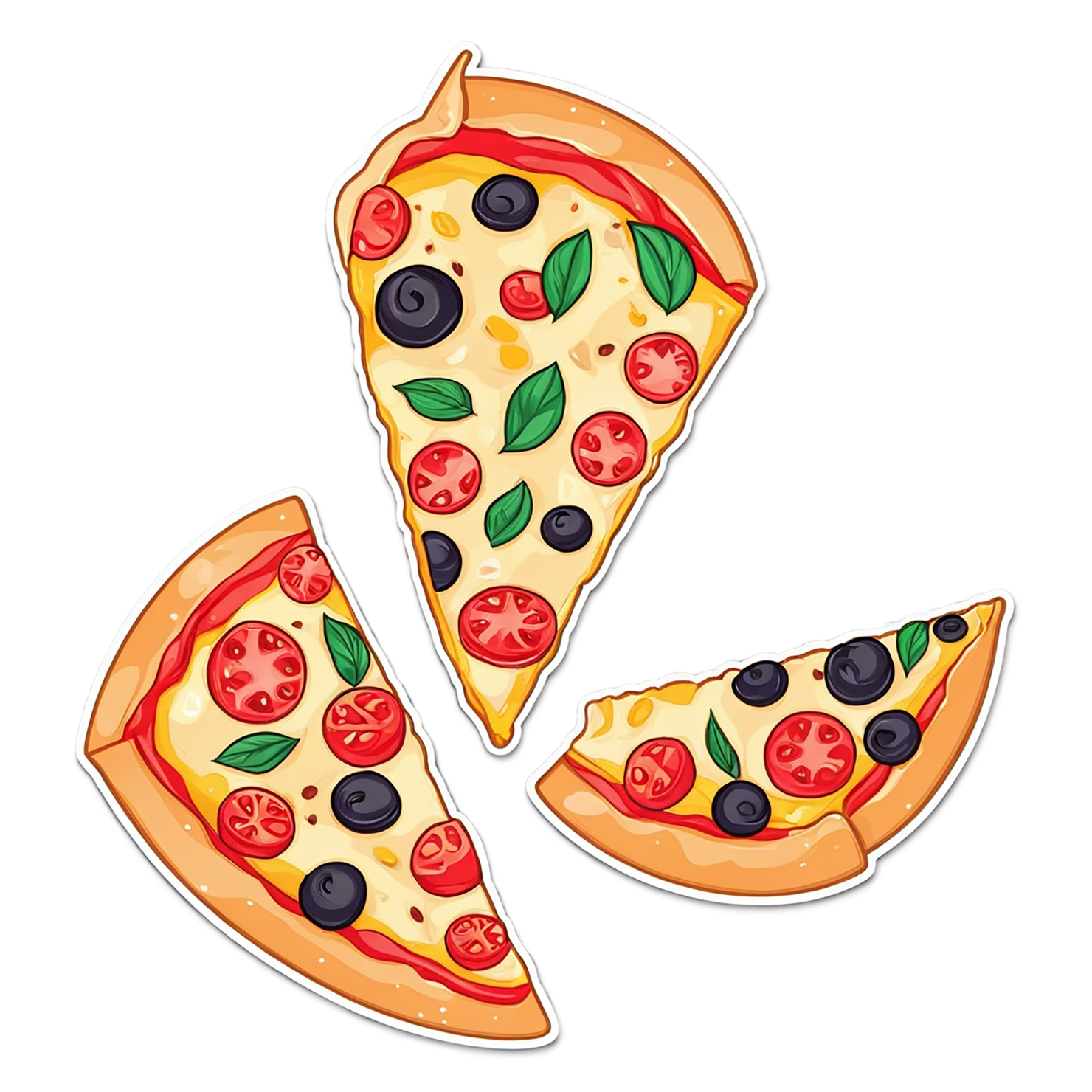 Pizza cute sticker isolated on transparent background #20323
