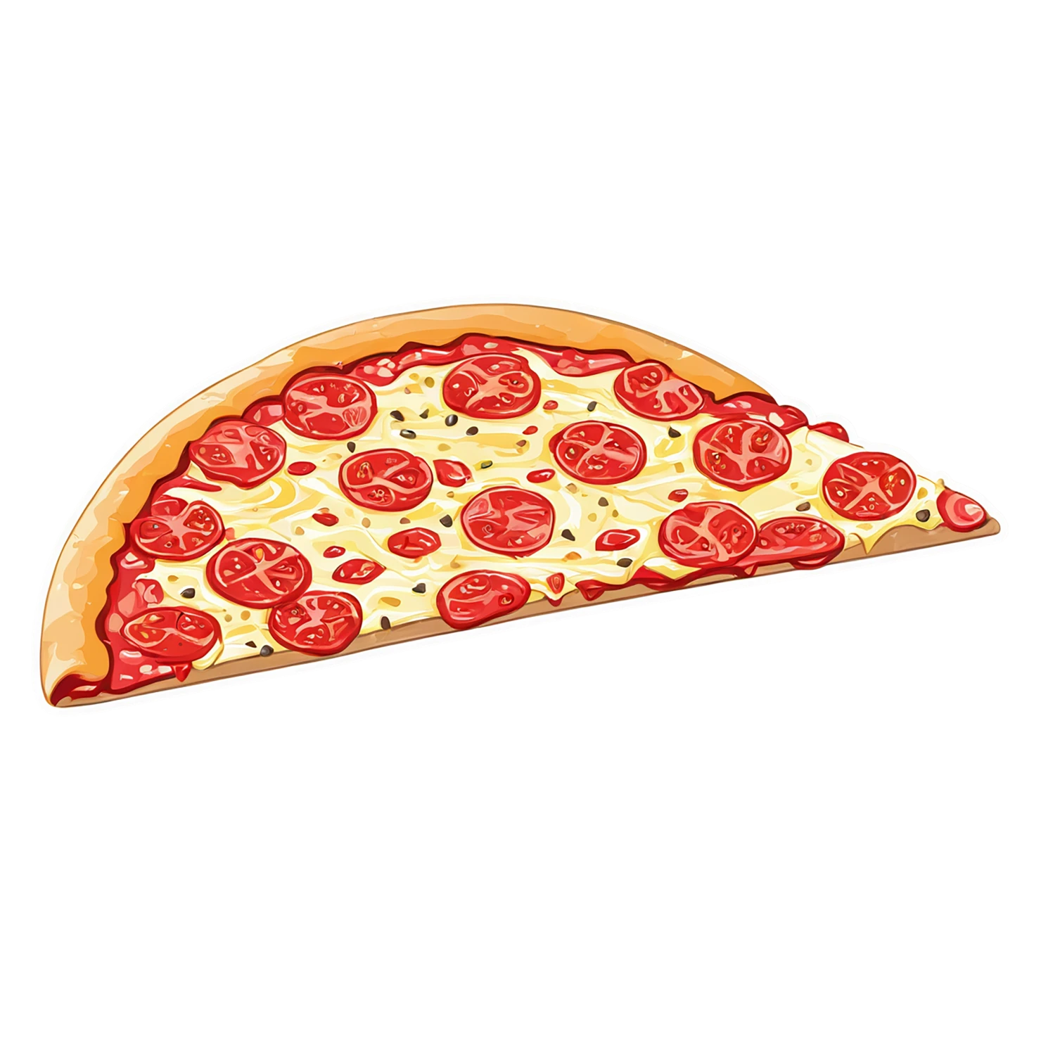 Pizza cute sticker isolated on transparent background #20324