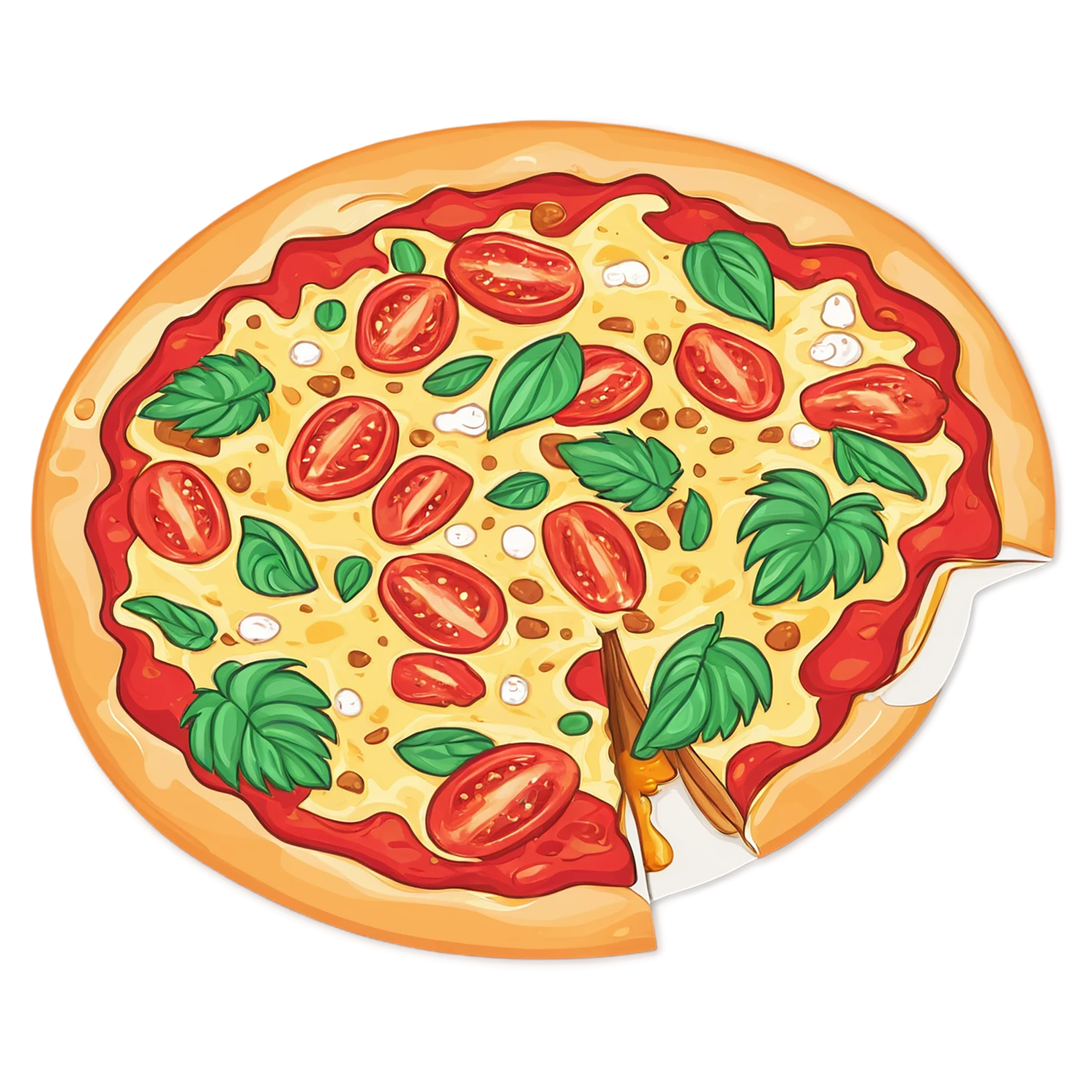 Pizza cute sticker isolated on transparent background #20325
