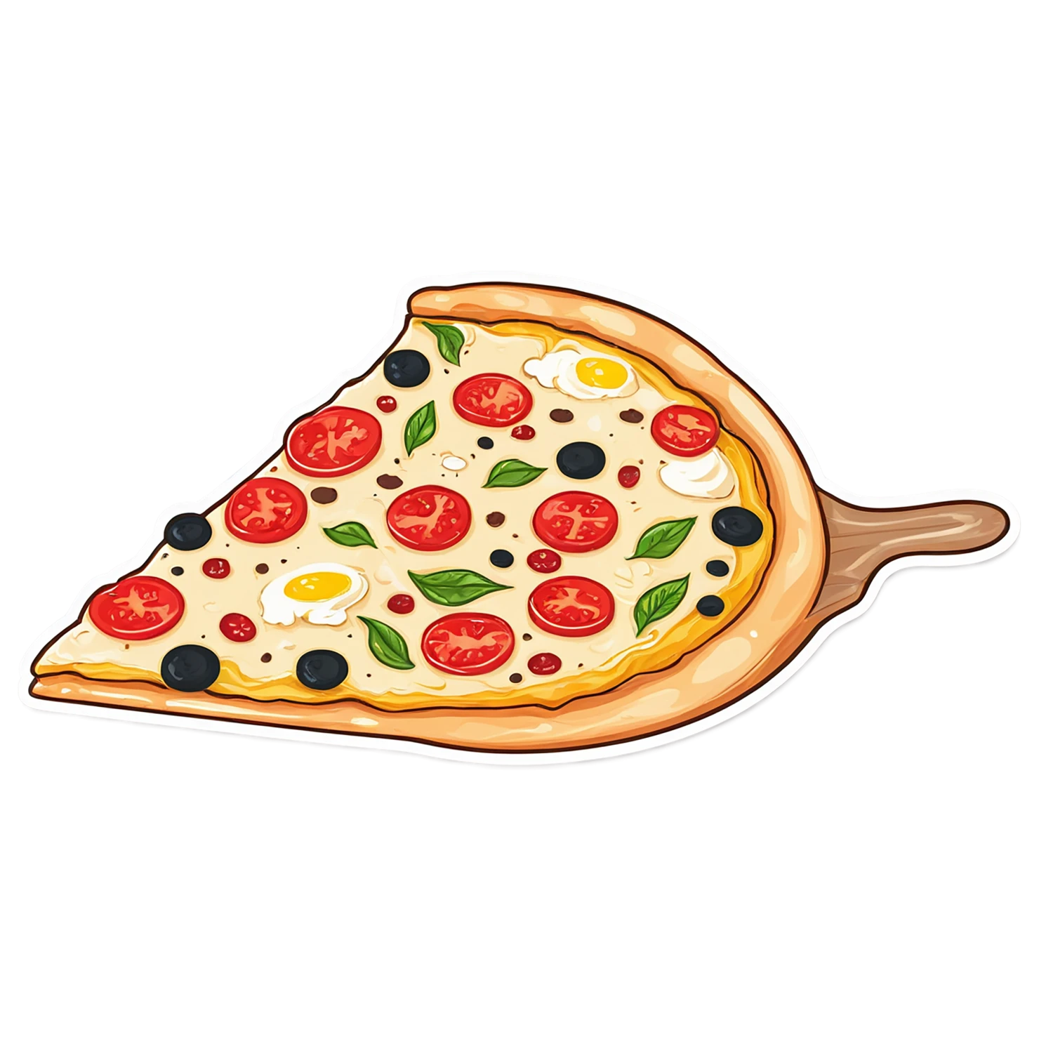 Pizza cute sticker isolated on transparent background #20326