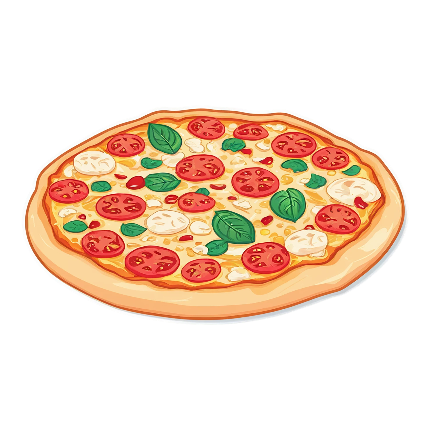 Pizza cute sticker isolated on transparent background #20327
