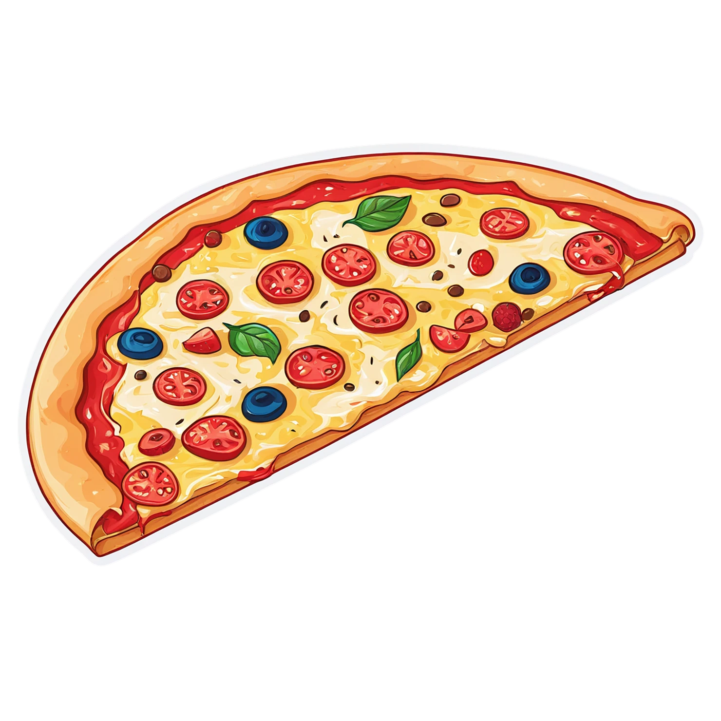 Pizza cute sticker isolated on transparent background #20329