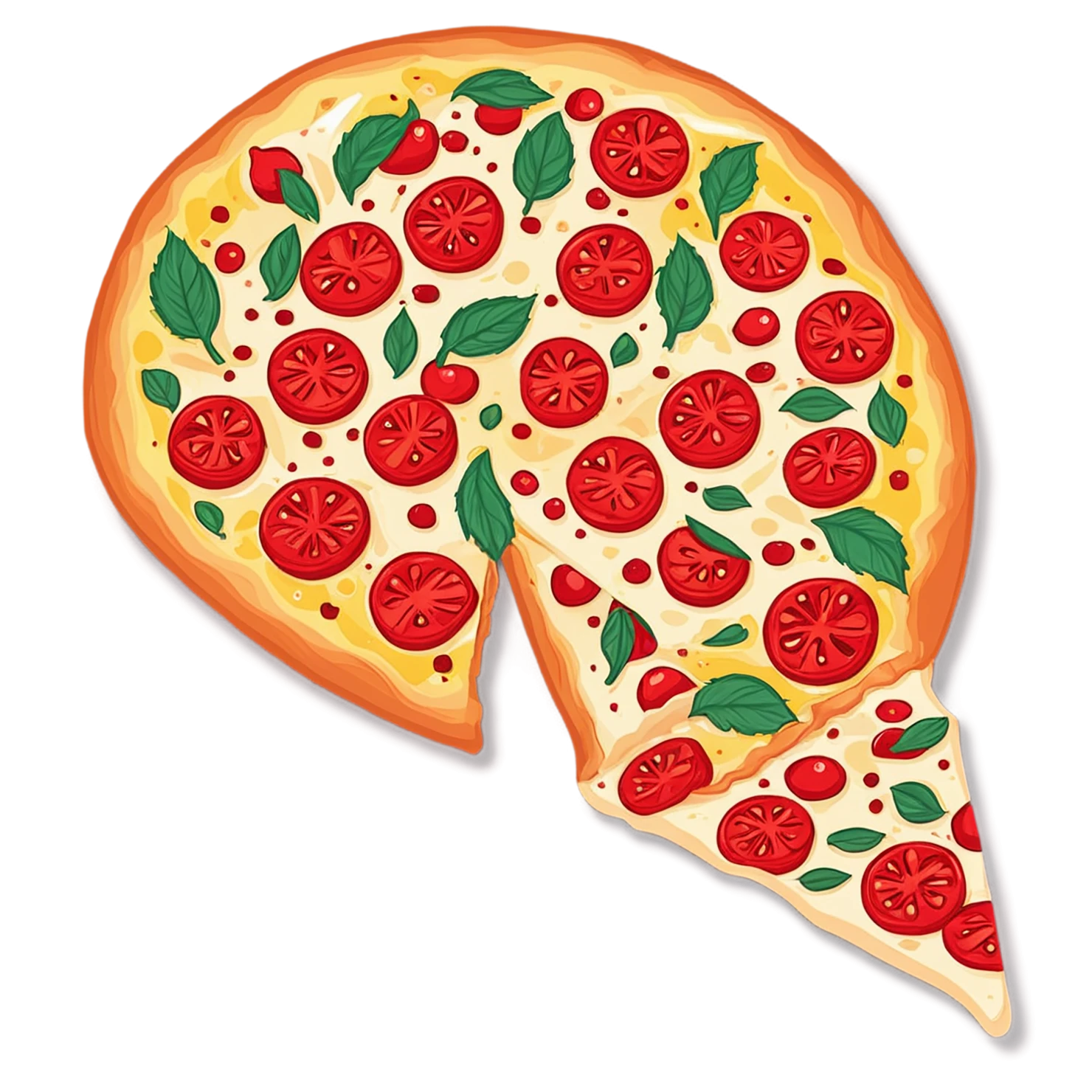 Pizza cute sticker isolated on transparent background #20330