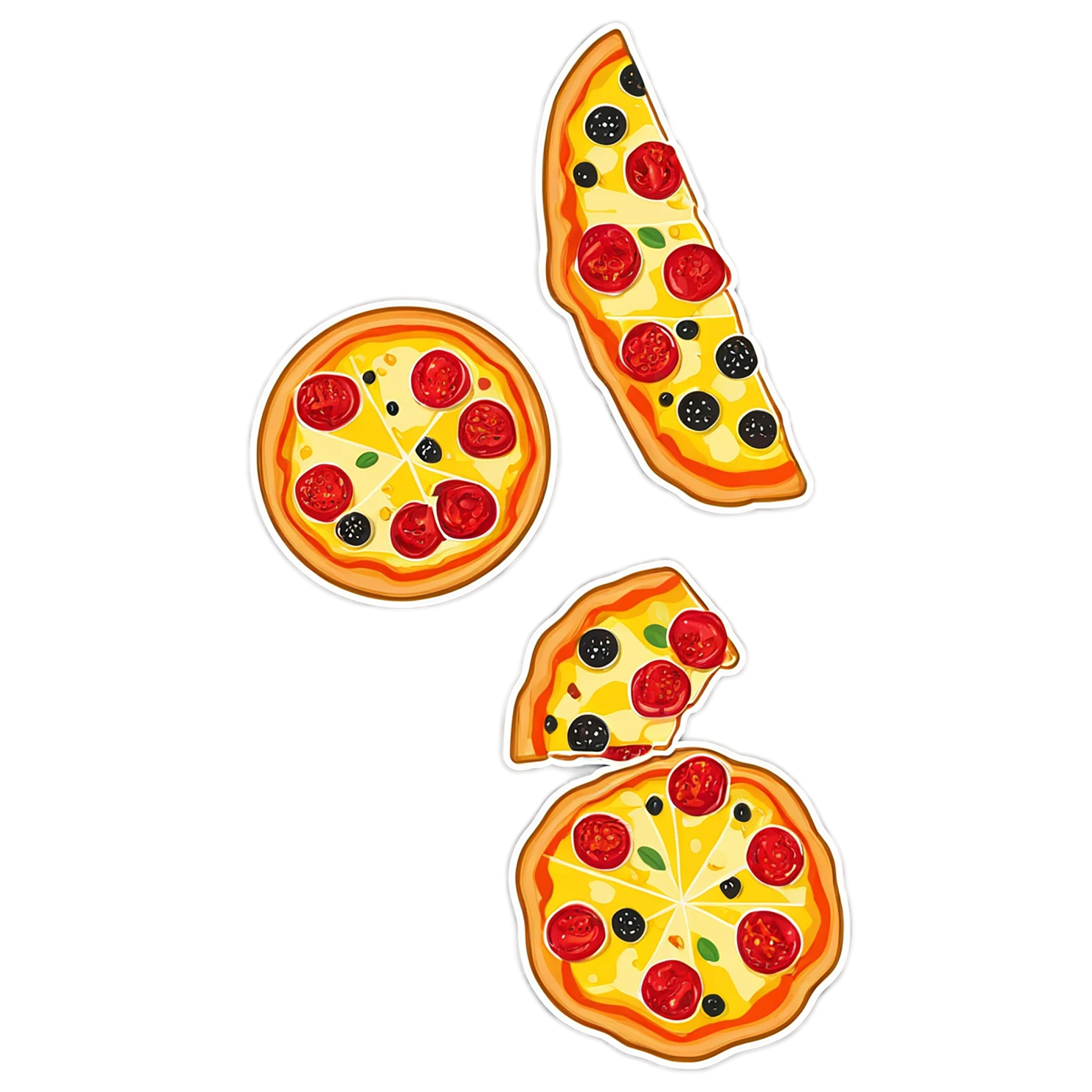 Pizza cute sticker isolated on transparent background #20332