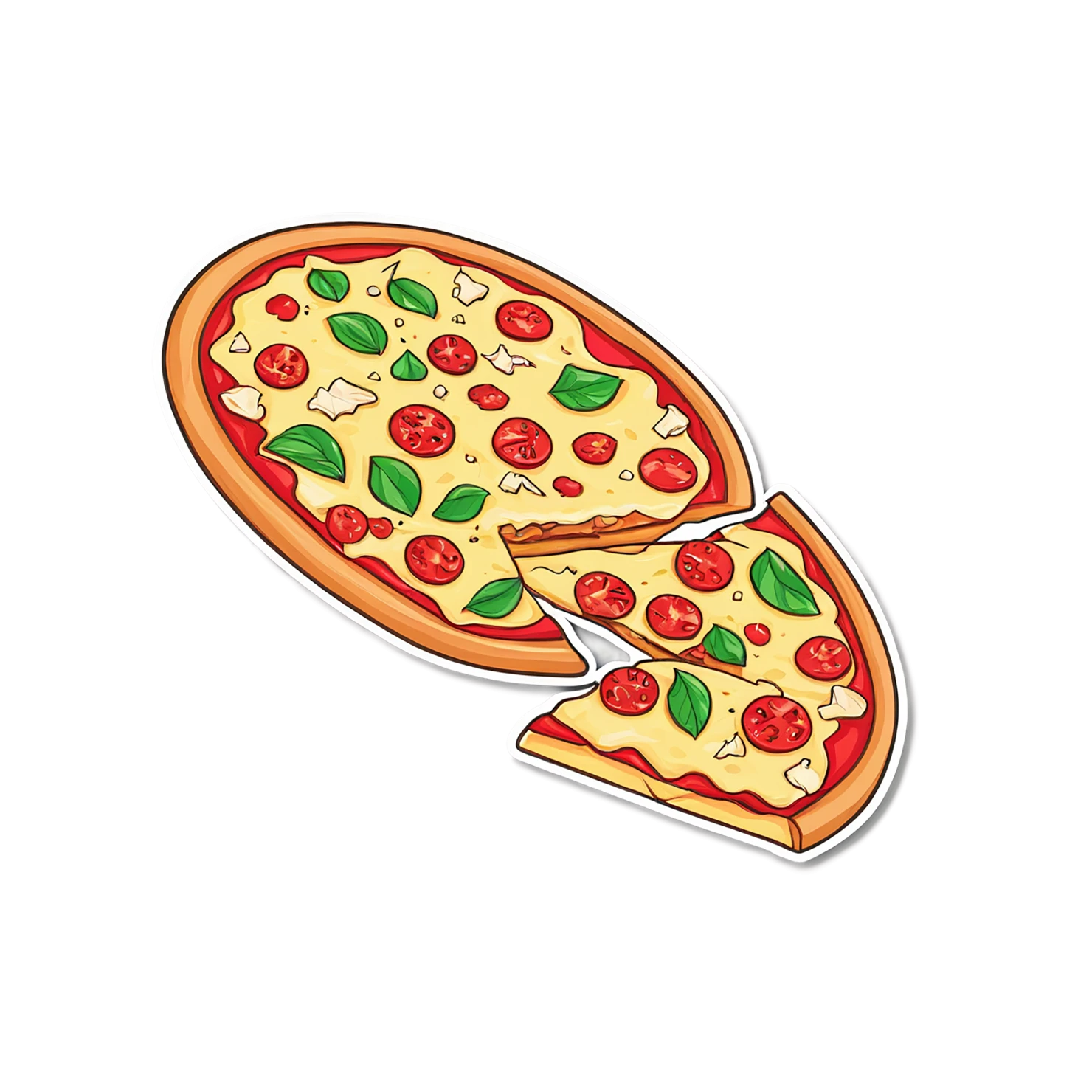 Pizza cute sticker isolated on transparent background #20333