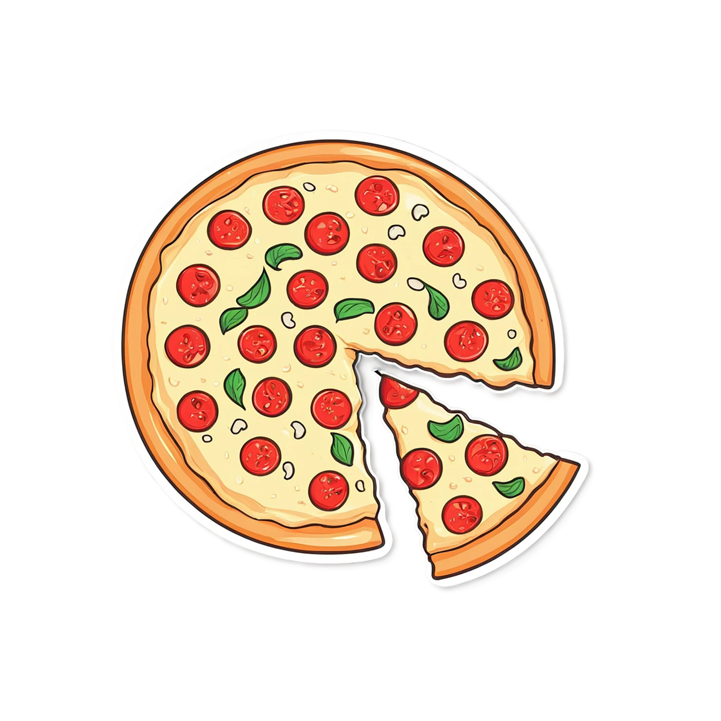 Pizza cute sticker isolated on transparent background #20334