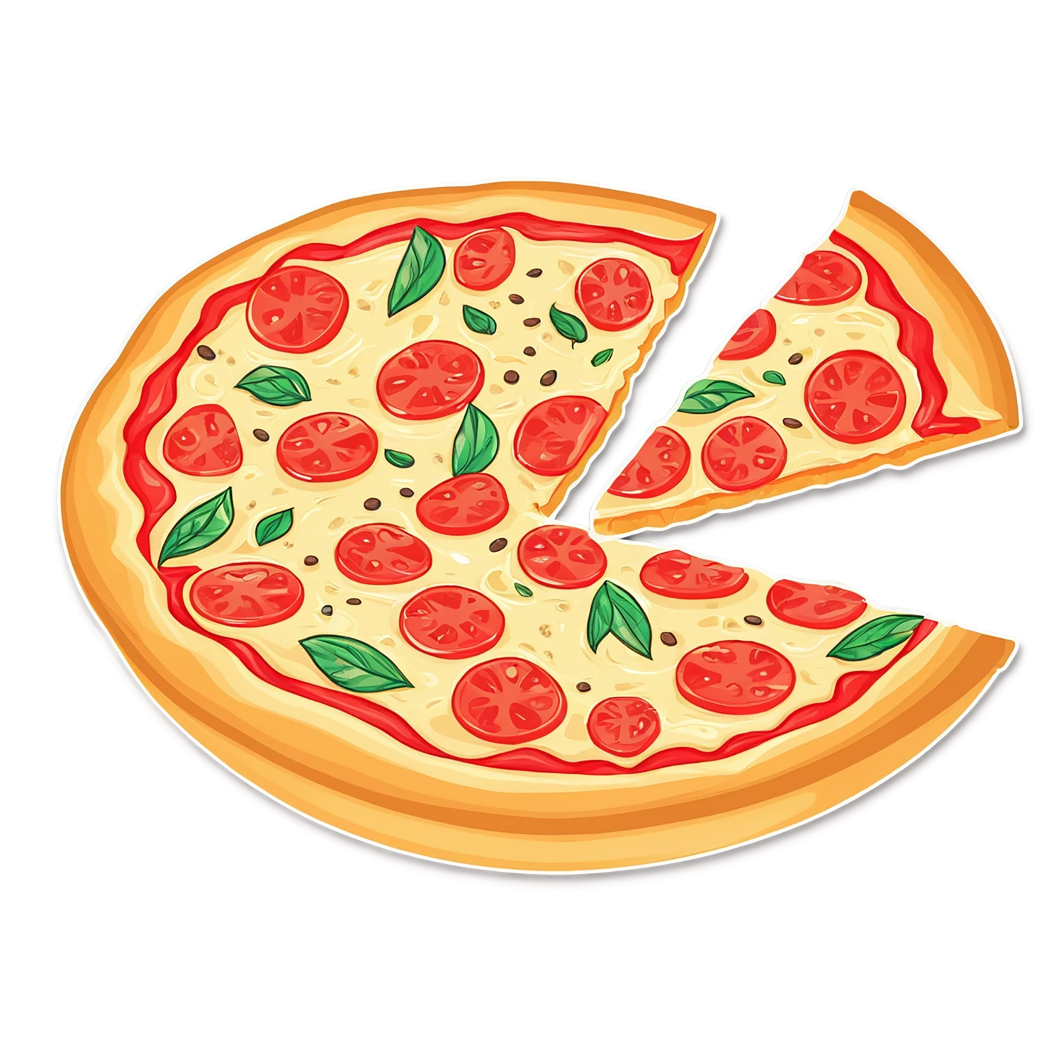 Pizza cute sticker isolated on transparent background #20335