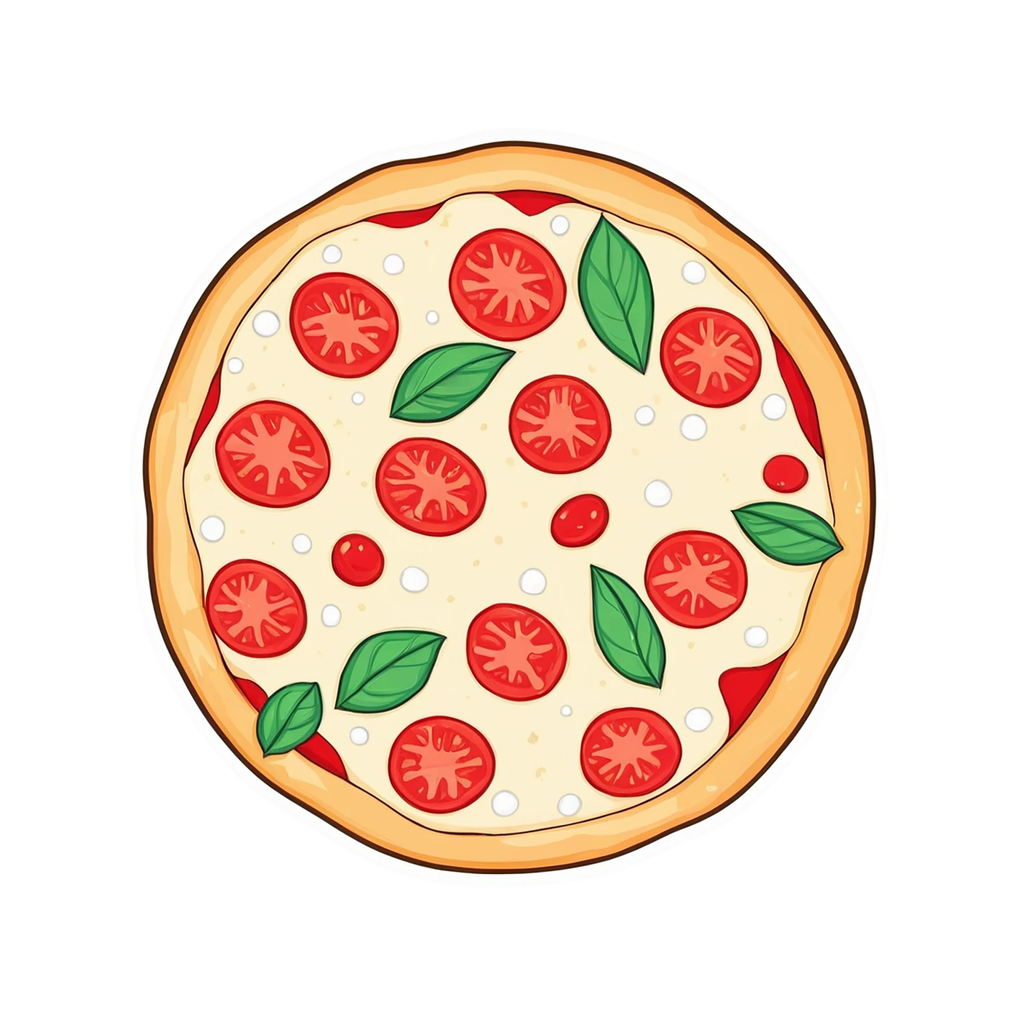 Pizza cute sticker isolated on transparent background #20336