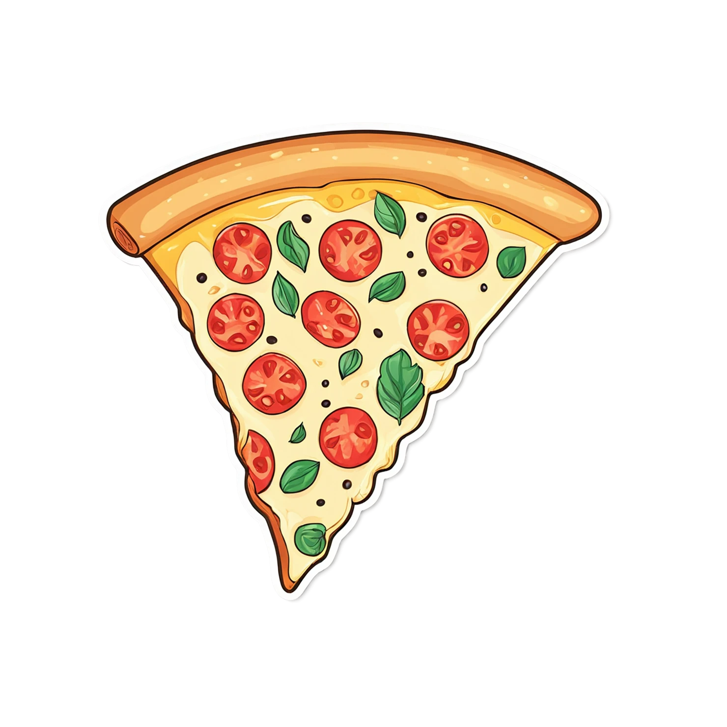 Pizza cute sticker isolated on transparent background #20337