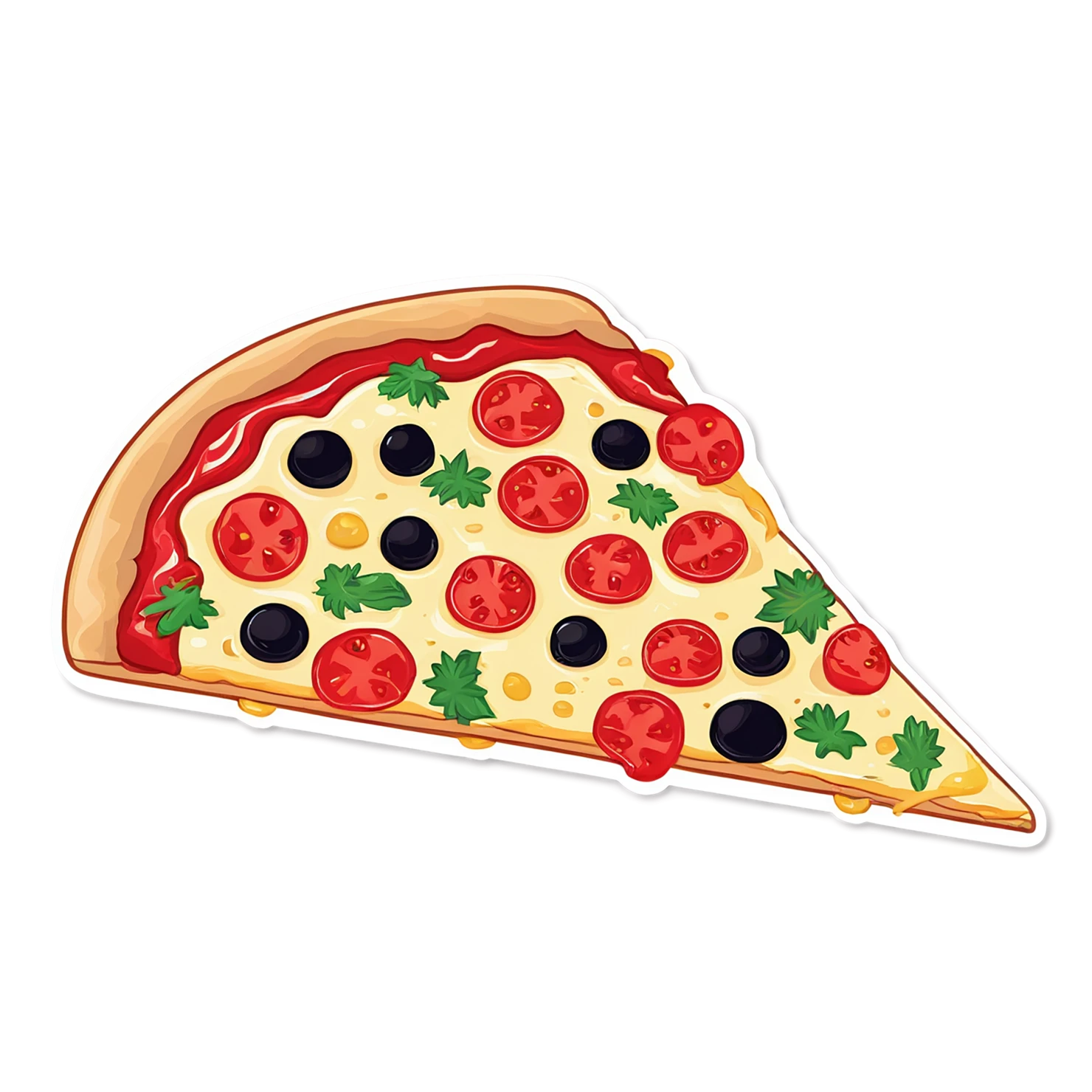 Pizza cute sticker isolated on transparent background #20338