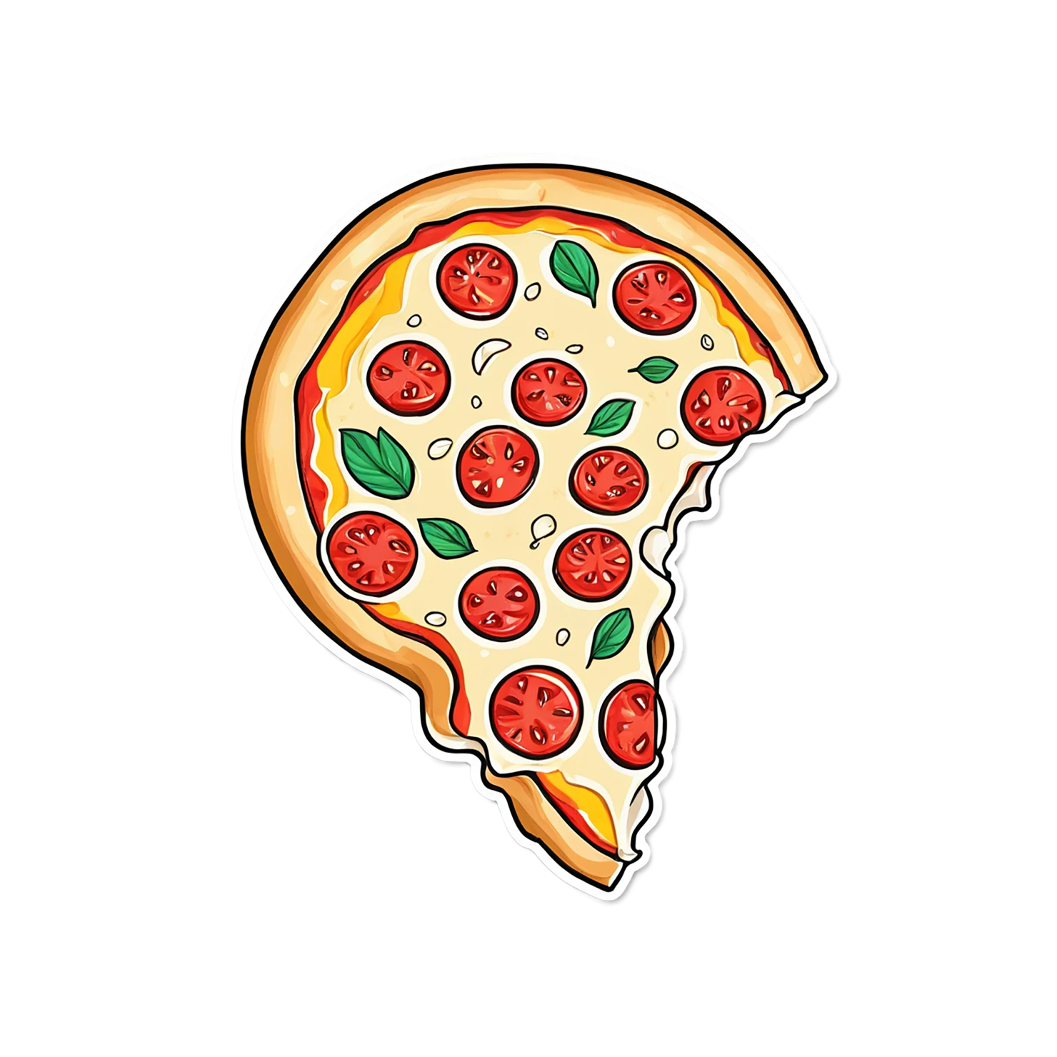 Pizza cute sticker isolated on transparent background #20339