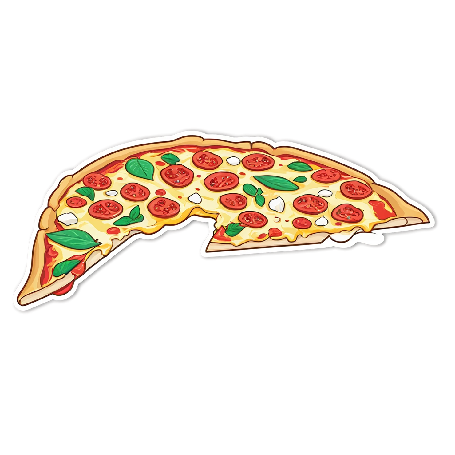 Pizza cute sticker isolated on transparent background #20340