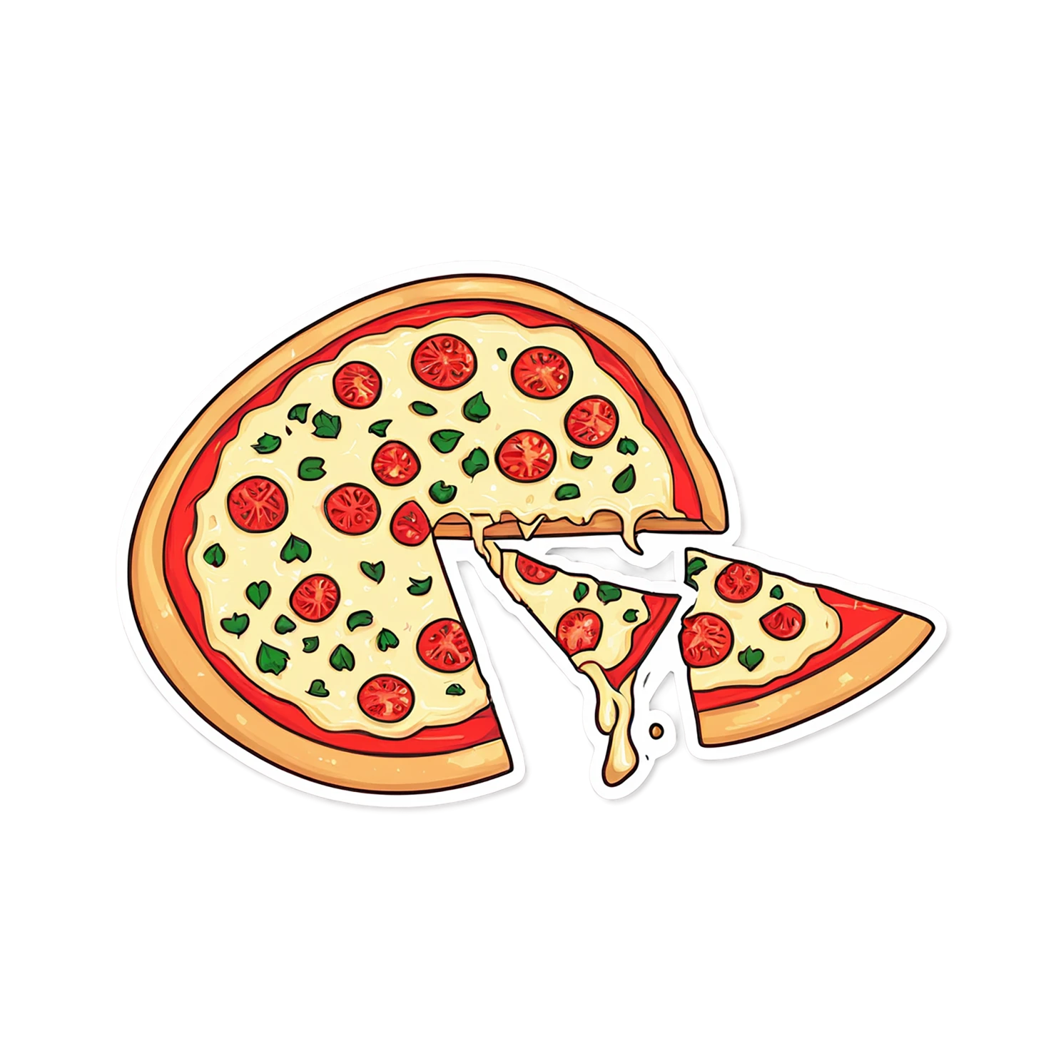Pizza cute sticker isolated on transparent background #20341