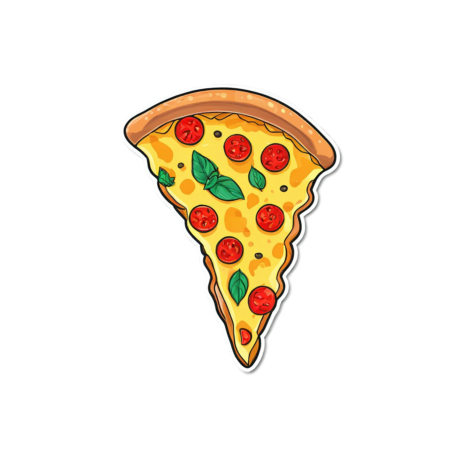 Pizza cute sticker isolated on transparent background #20342