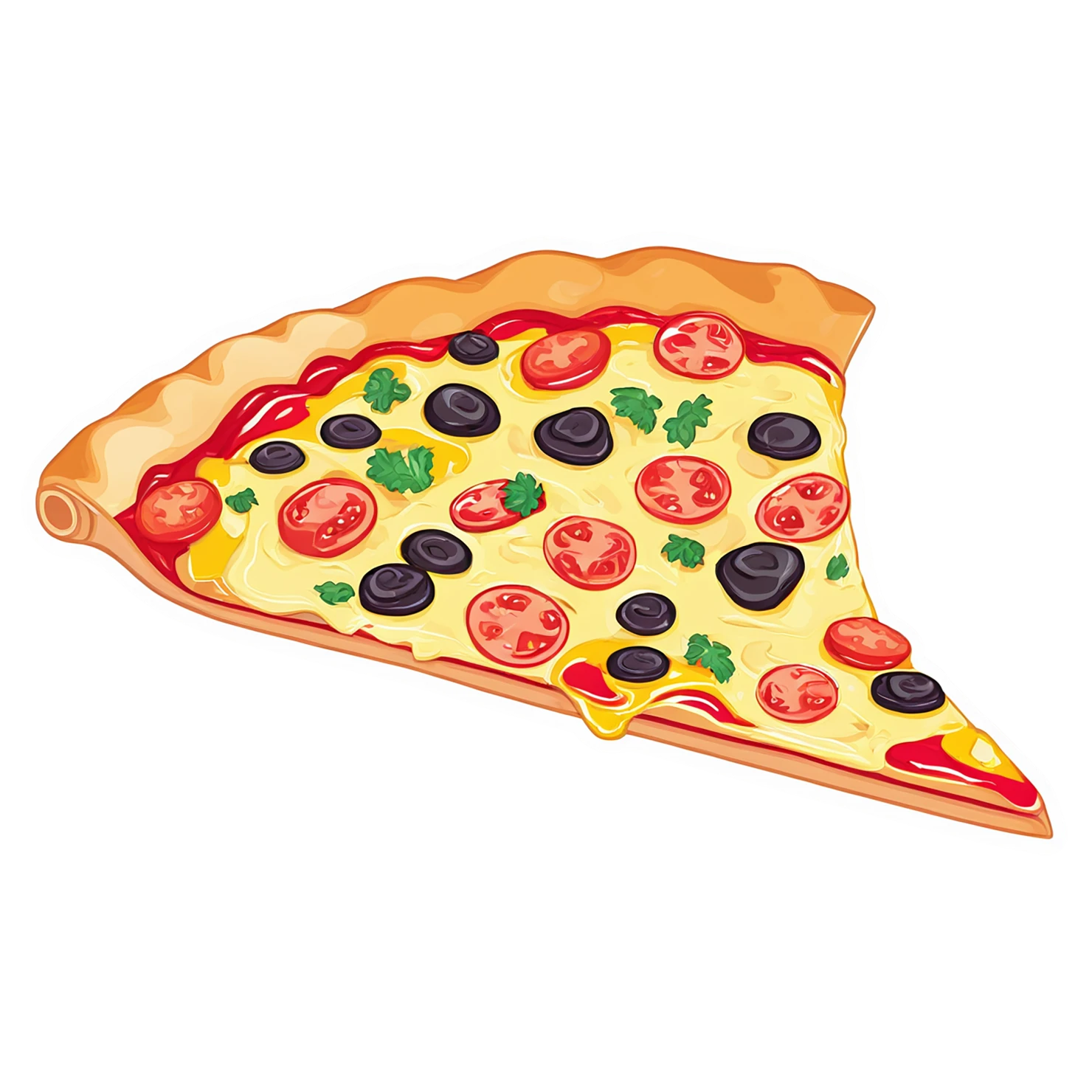 Pizza cute sticker isolated on transparent background #20343