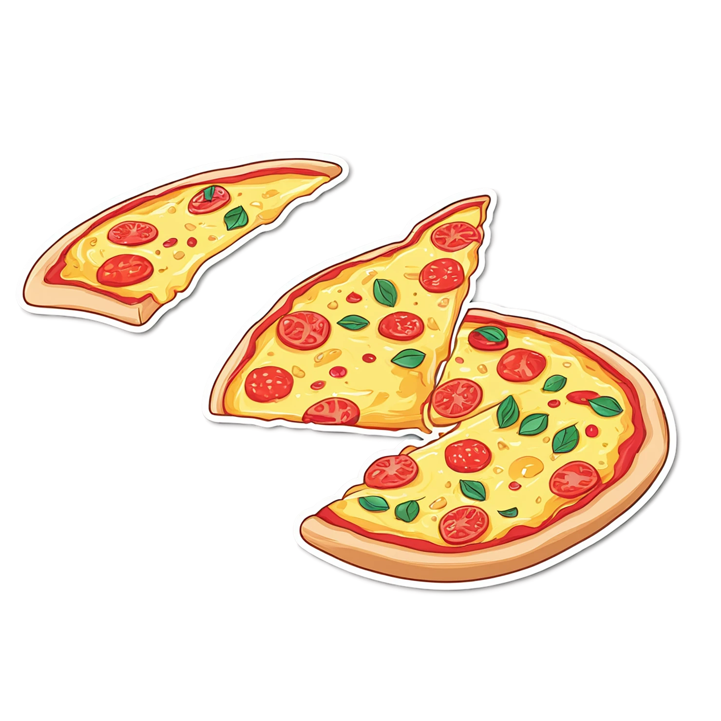 Pizza cute sticker isolated on transparent background #20344