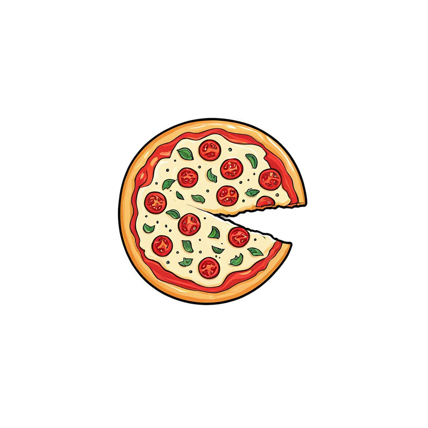 Pizza cute sticker isolated on transparent background #20345