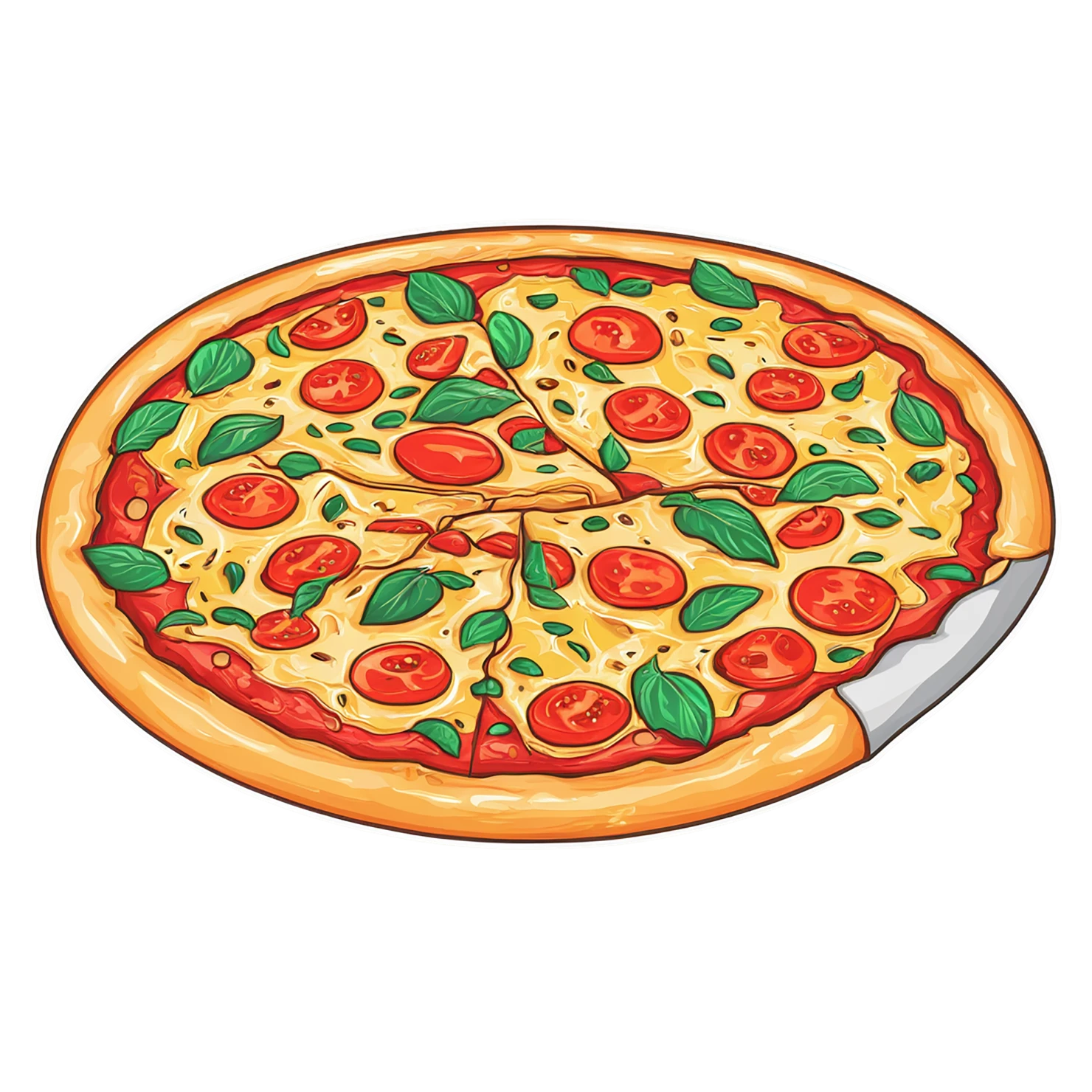 Pizza cute sticker isolated on transparent background #20347