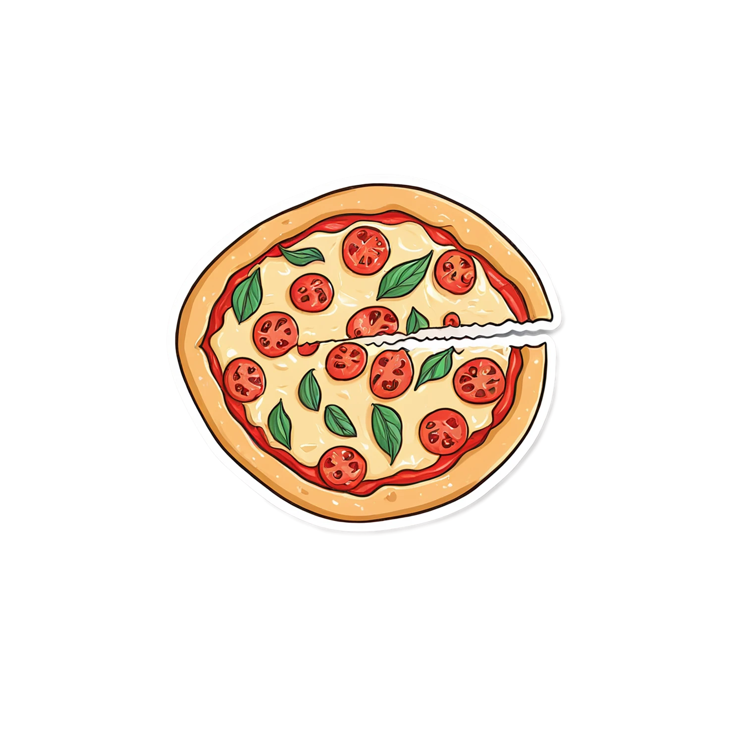 Pizza cute sticker isolated on transparent background #20348