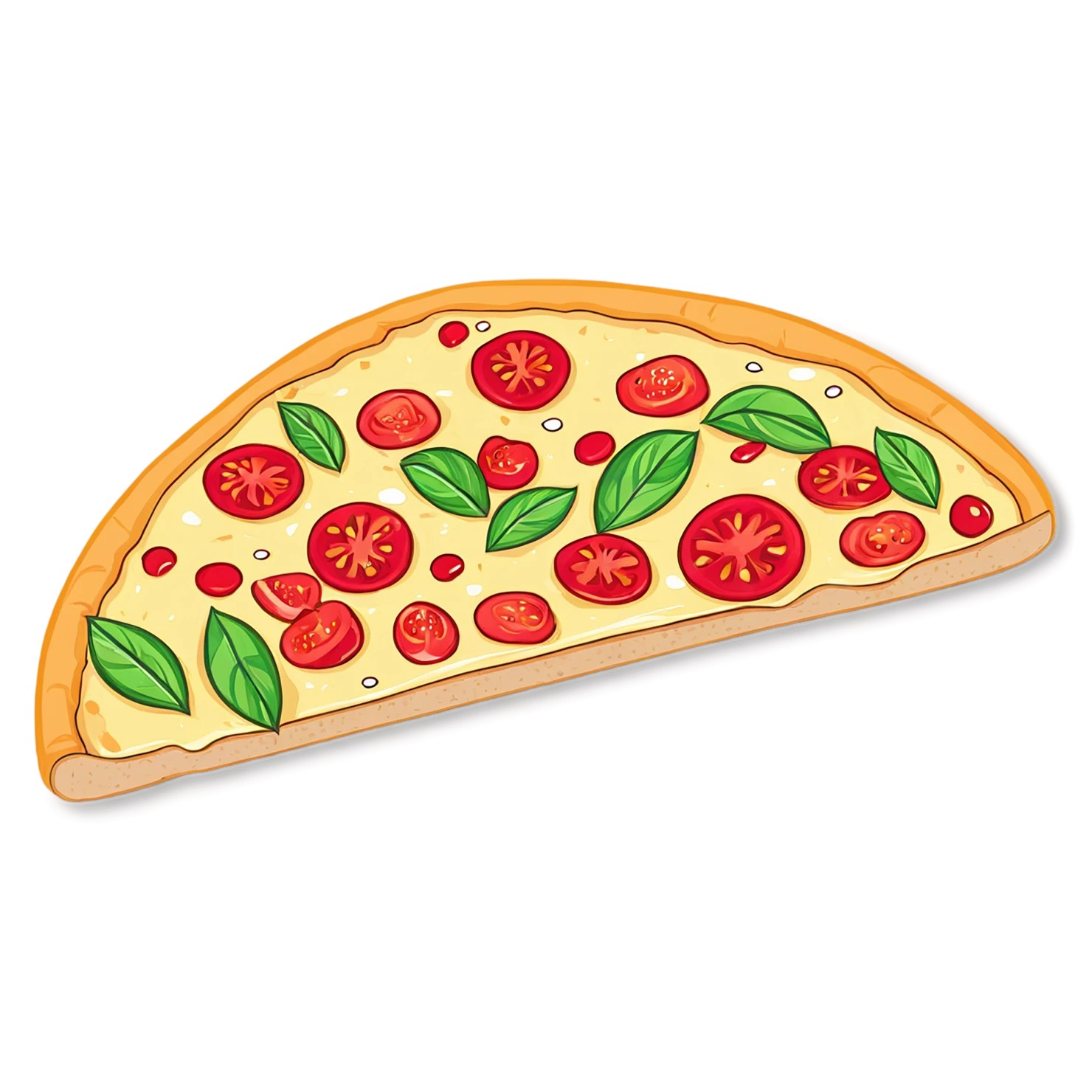 Pizza cute sticker isolated on transparent background #20350