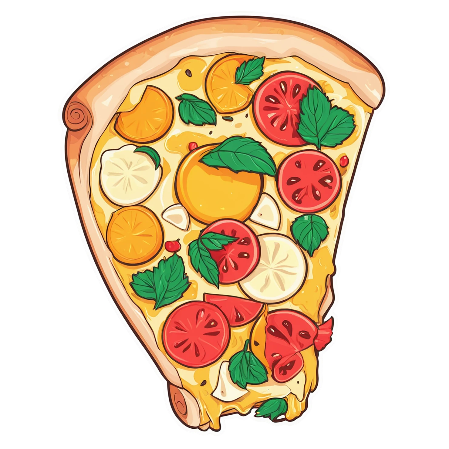 Pizza cute sticker isolated on transparent background #20354